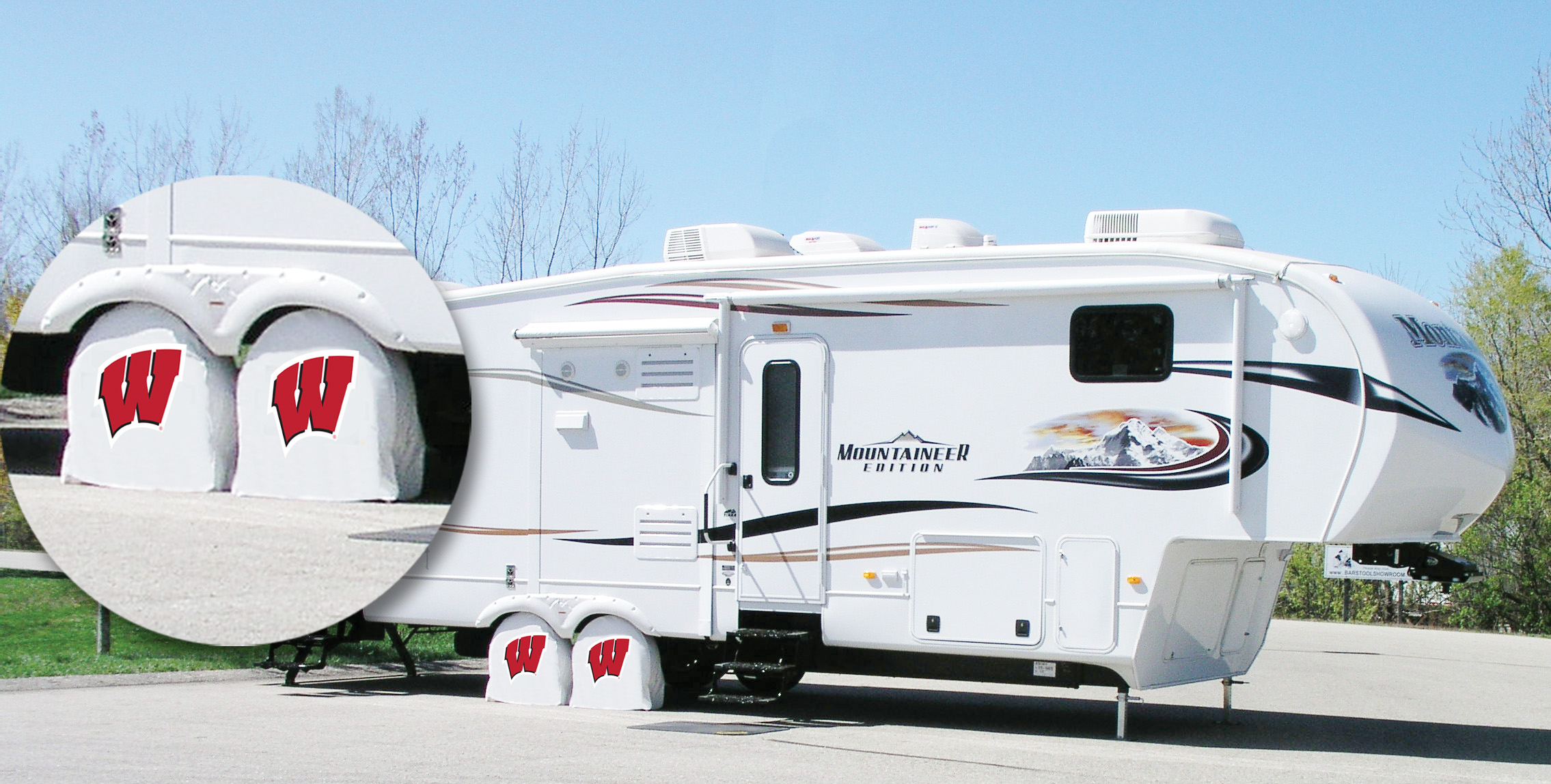 TSE10Wisc-WWT 30 x 10 Wisconsin W University Tire Shade