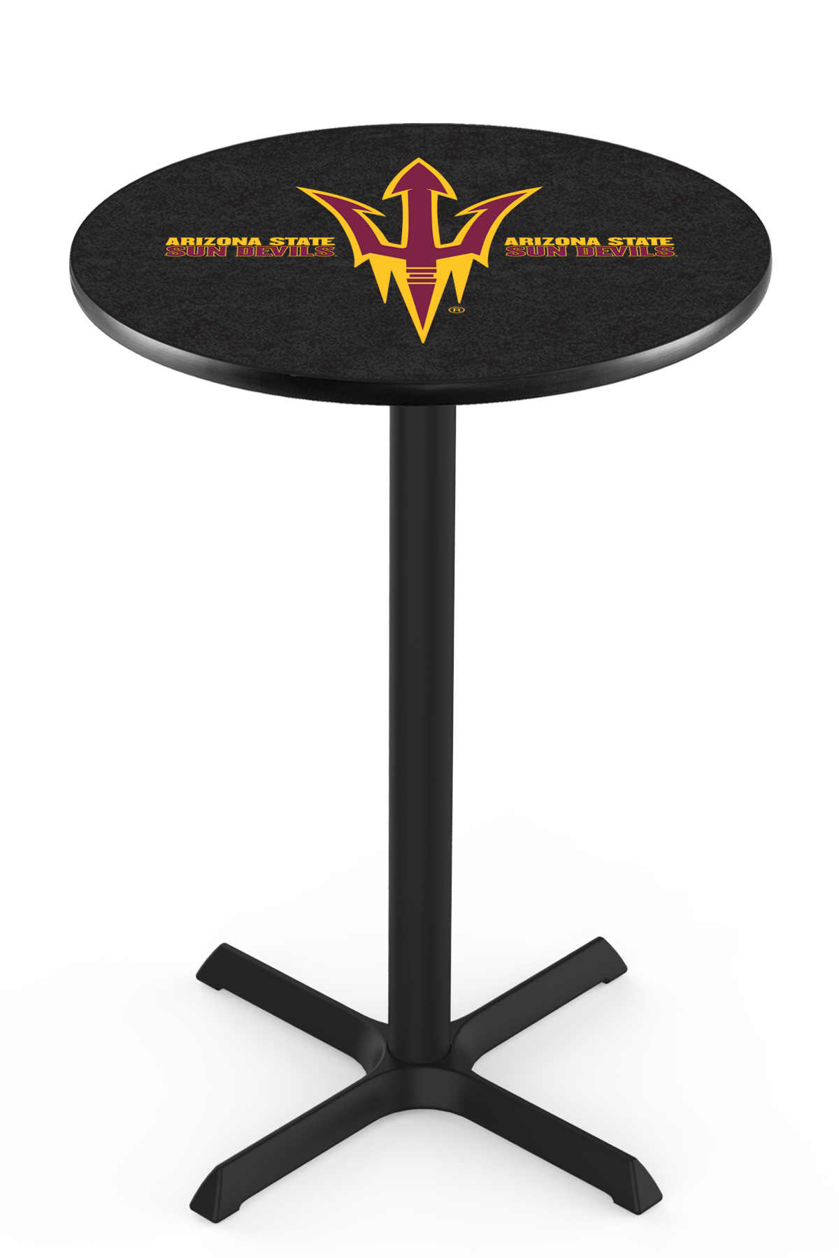 L211 Arizona State University (Pitchfork) 42" Tall - 30" Top Pub Table with Black Wrinkle Finish