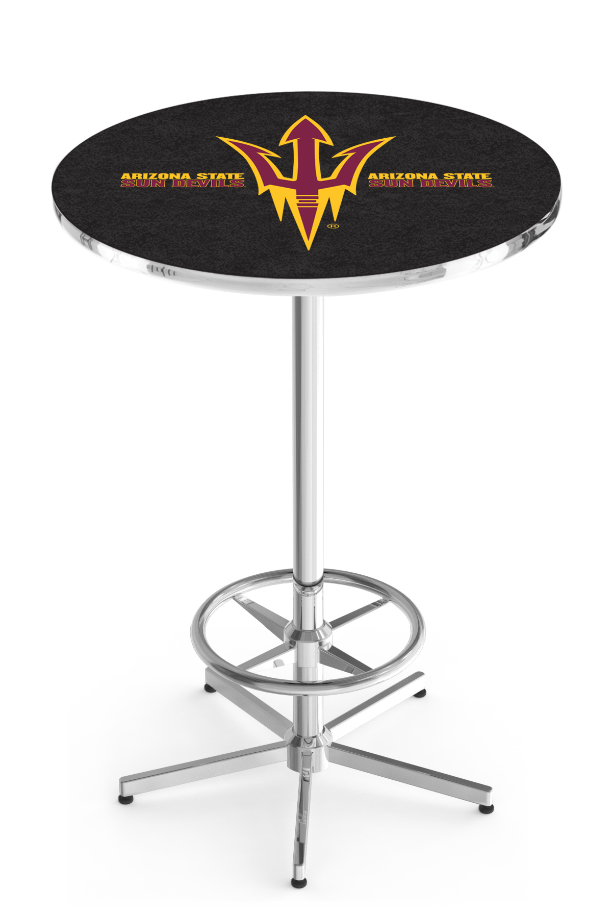 L216 Arizona State University (Pitchfork) 42" Tall - 30" Top Pub Table with Chrome Finish