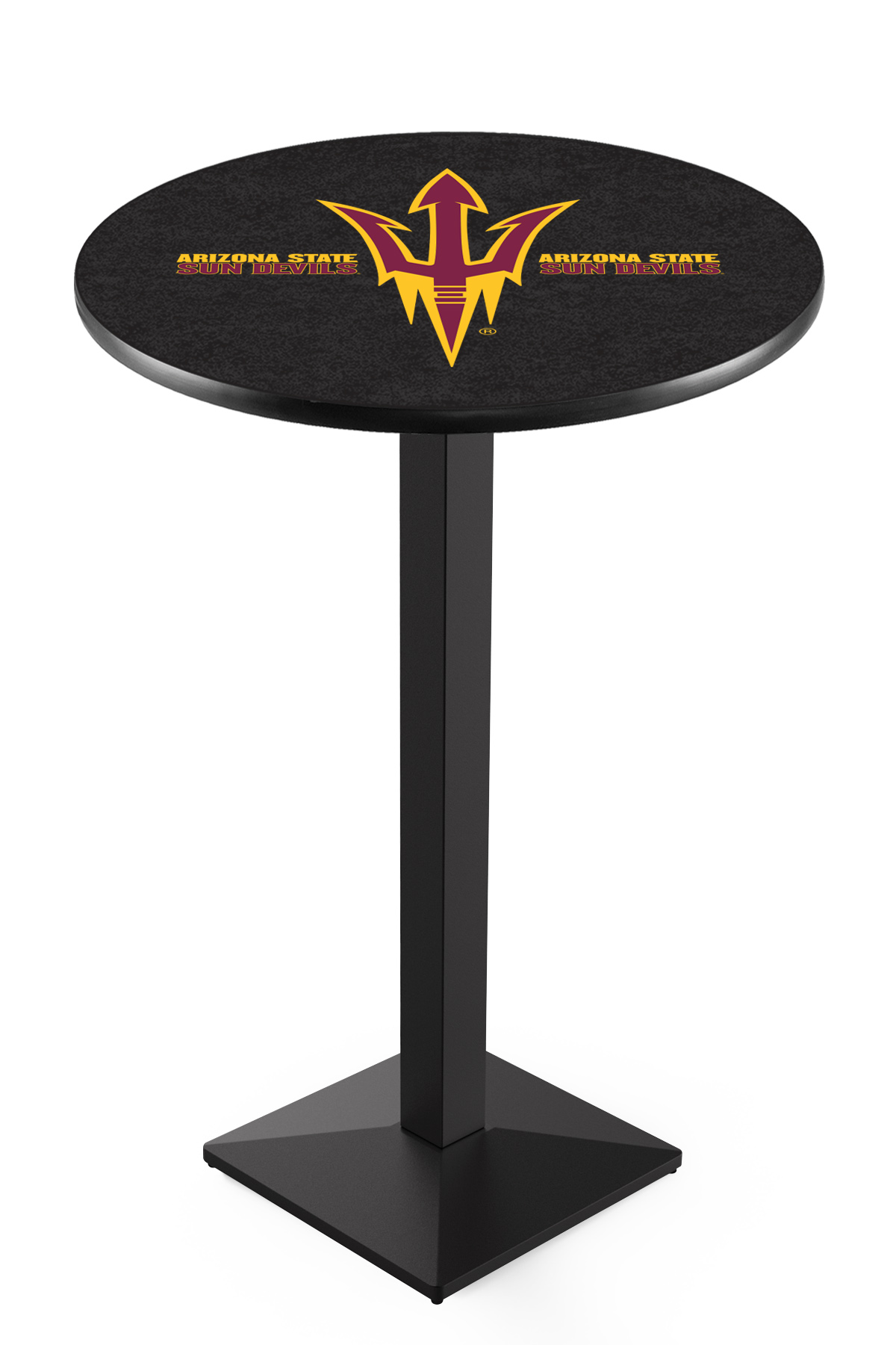 L217 Arizona State University (Pitchfork) 42" Tall - 30" Top Pub Table with Black Wrinkle Finish