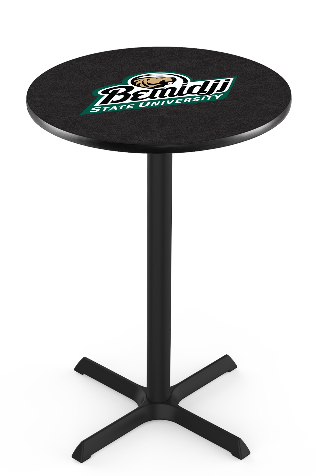 L211 Bemidji State University 42" Tall - 30" Top Pub Table with Black Wrinkle Finish