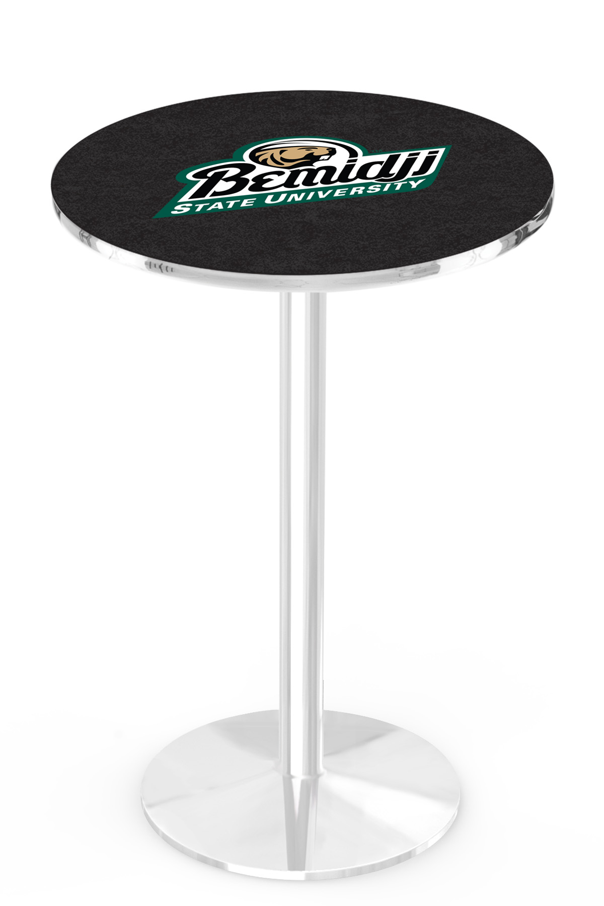 L214 Bemidji State University 42" Tall - 30" Top Pub Table with Chrome Finish