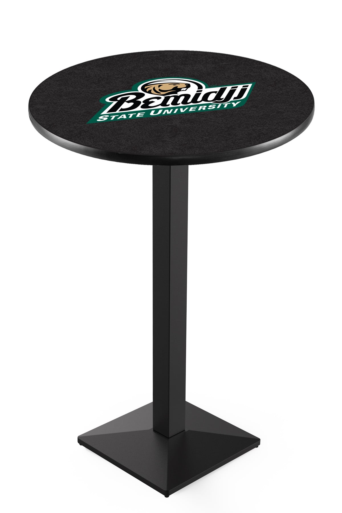 L217 Bemidji State University 36" Tall - 30" Top Pub Table with Black Wrinkle Finish