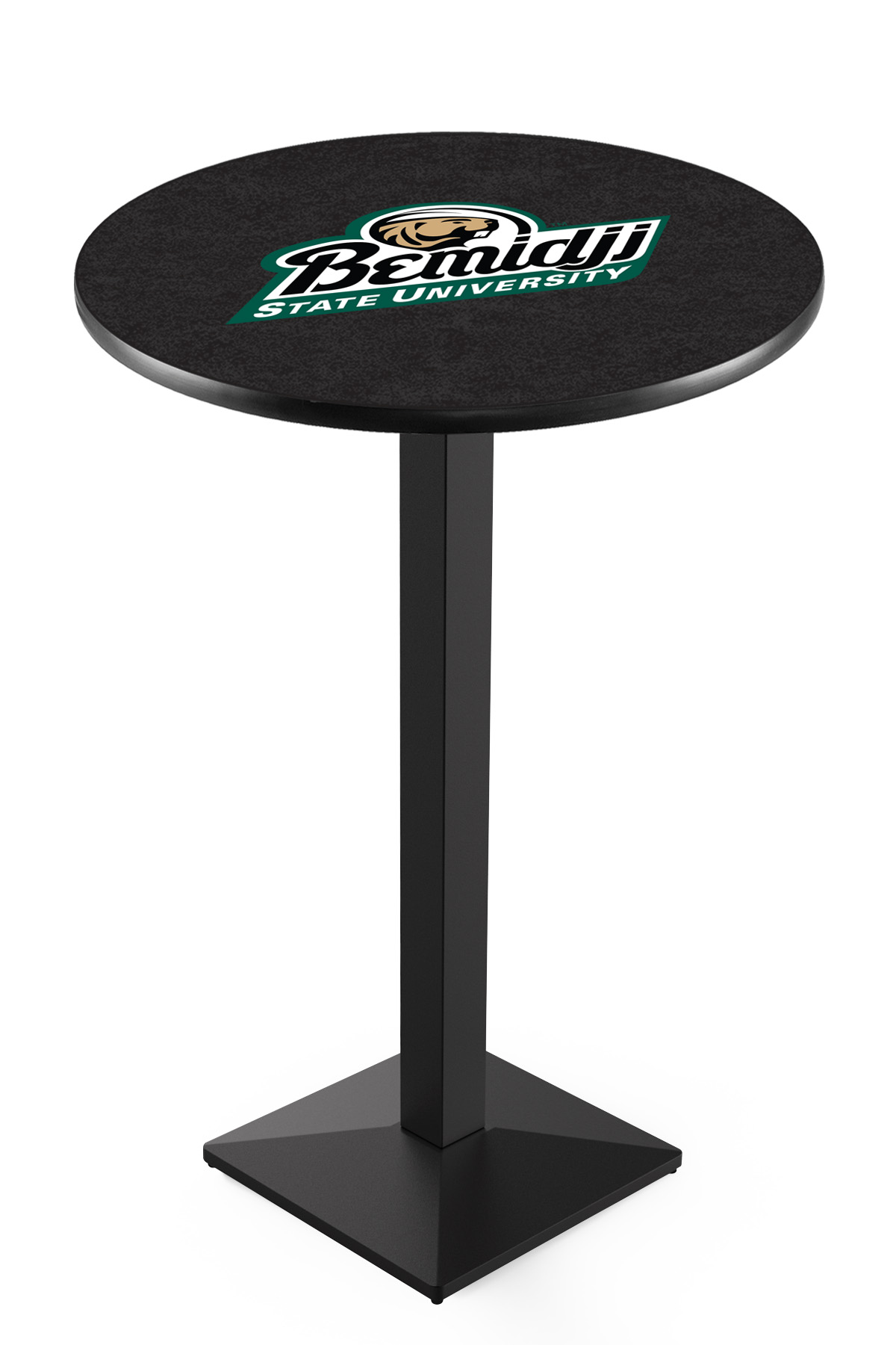 L217 Bemidji State University 42" Tall - 30" Top Pub Table with Black Wrinkle Finish