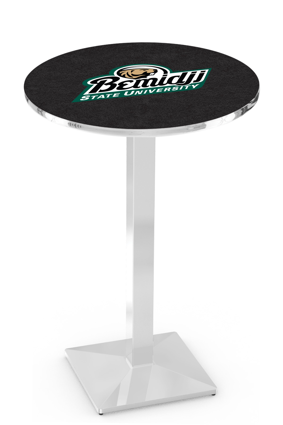 L217 Bemidji State University 42" Tall - 30" Top Pub Table with Chrome Finish