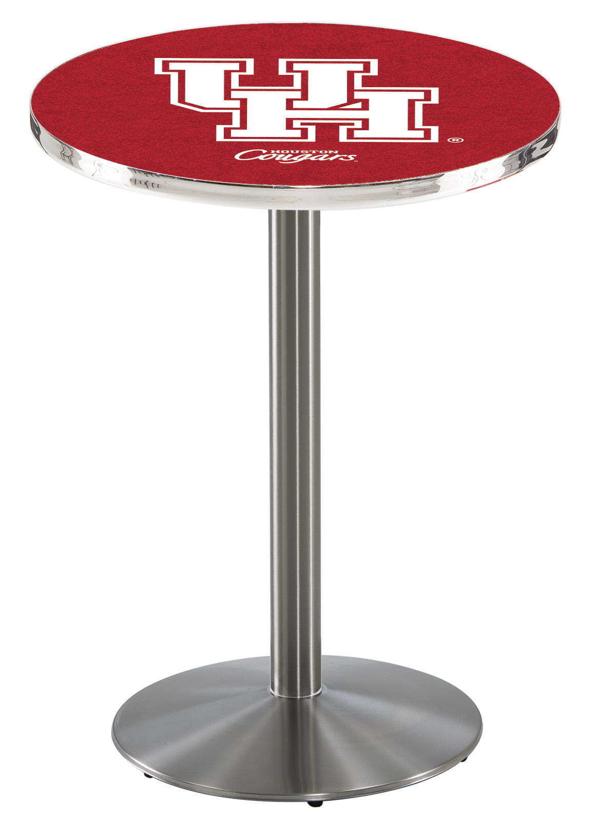 L214 University of Houston 36" Tall - 30" Top Pub Table with Stainless Finish