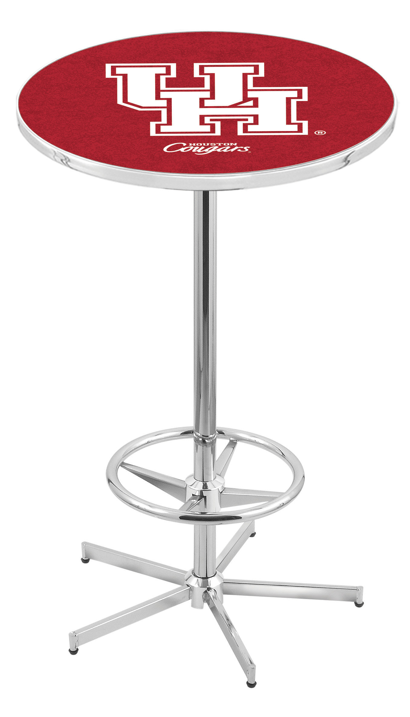 L216 University of Houston 42" Tall - 30" Top Pub Table with Chrome Finish
