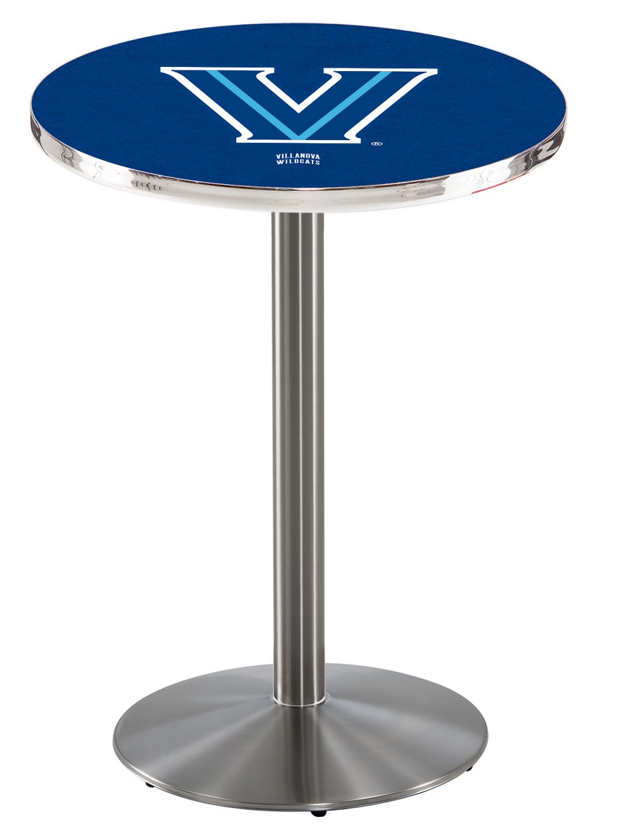 L214 Villanova University 42" Tall - 30" Top Pub Table with Stainless Finish