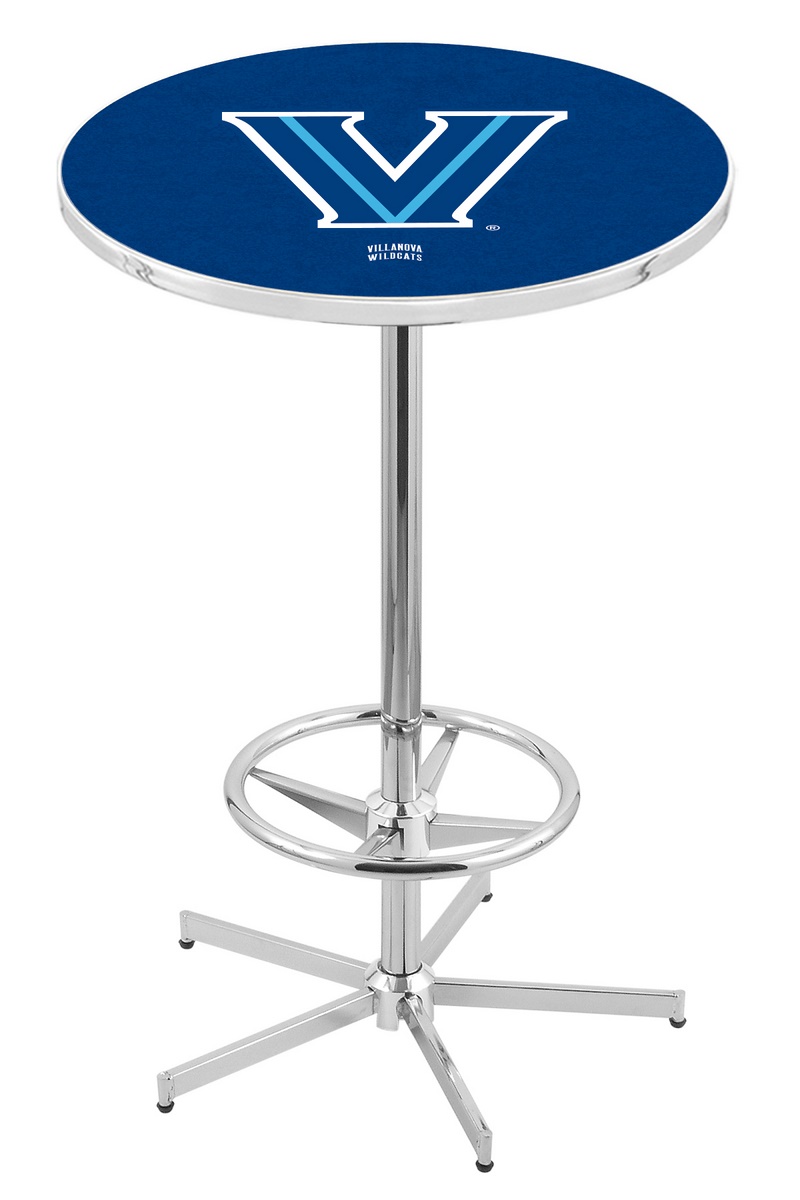 L216 Villanova University 42" Tall - 30" Top Pub Table with Chrome Finish