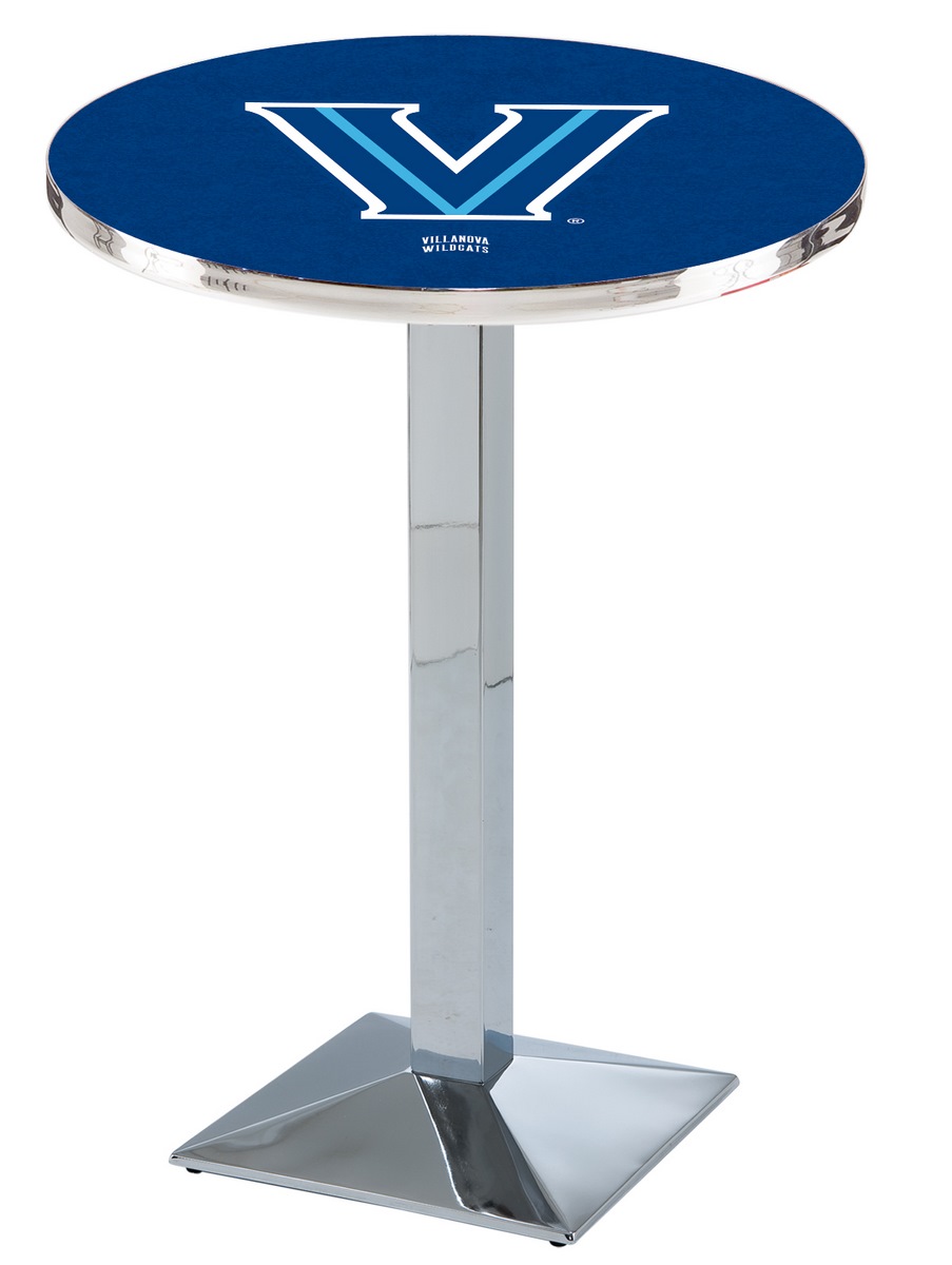 L217 Villanova University 36" Tall - 30" Top Pub Table with Chrome Finish