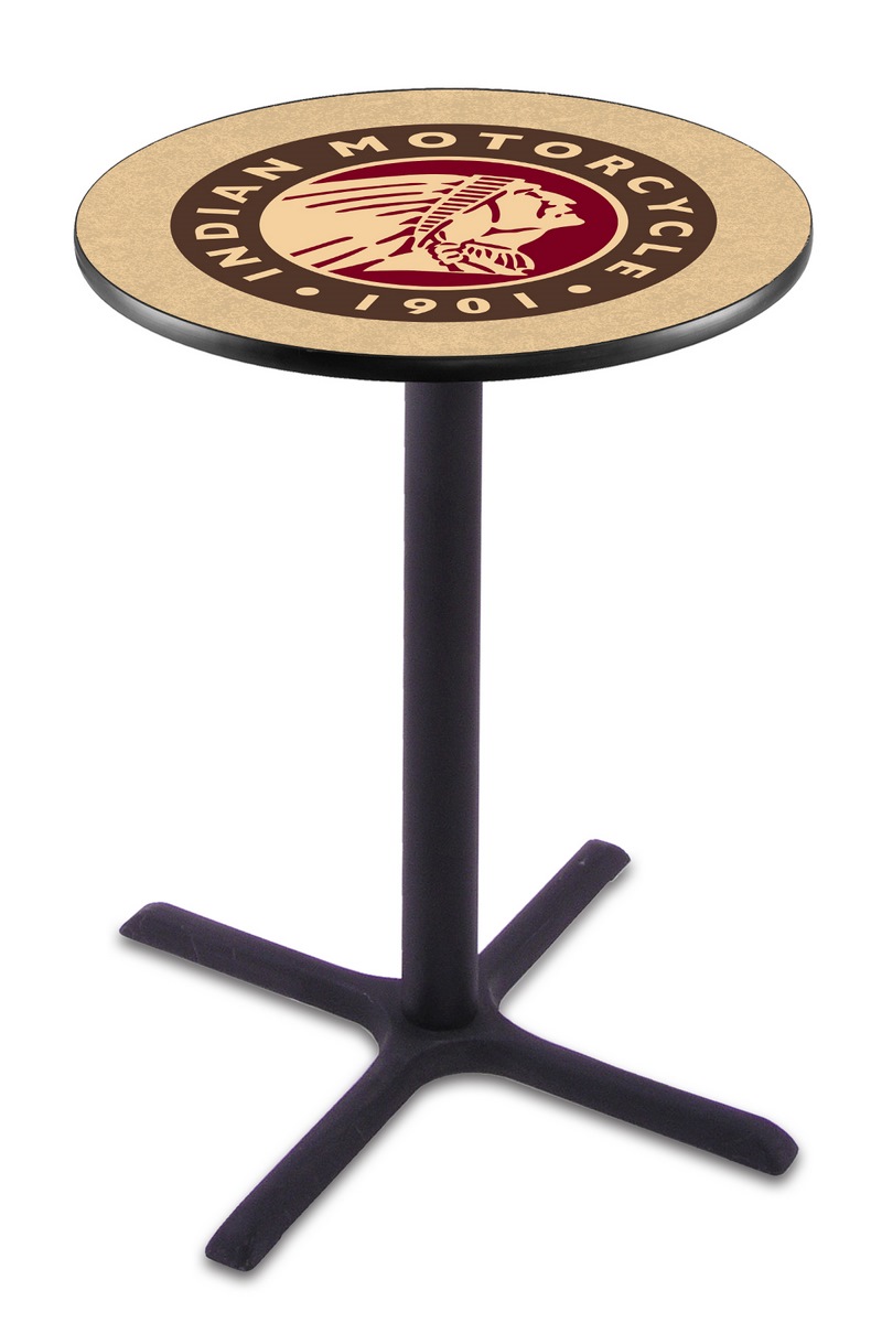 L211 Indian Motorcycle 36" Tall - 30" Top Pub Table with Black Wrinkle Finish