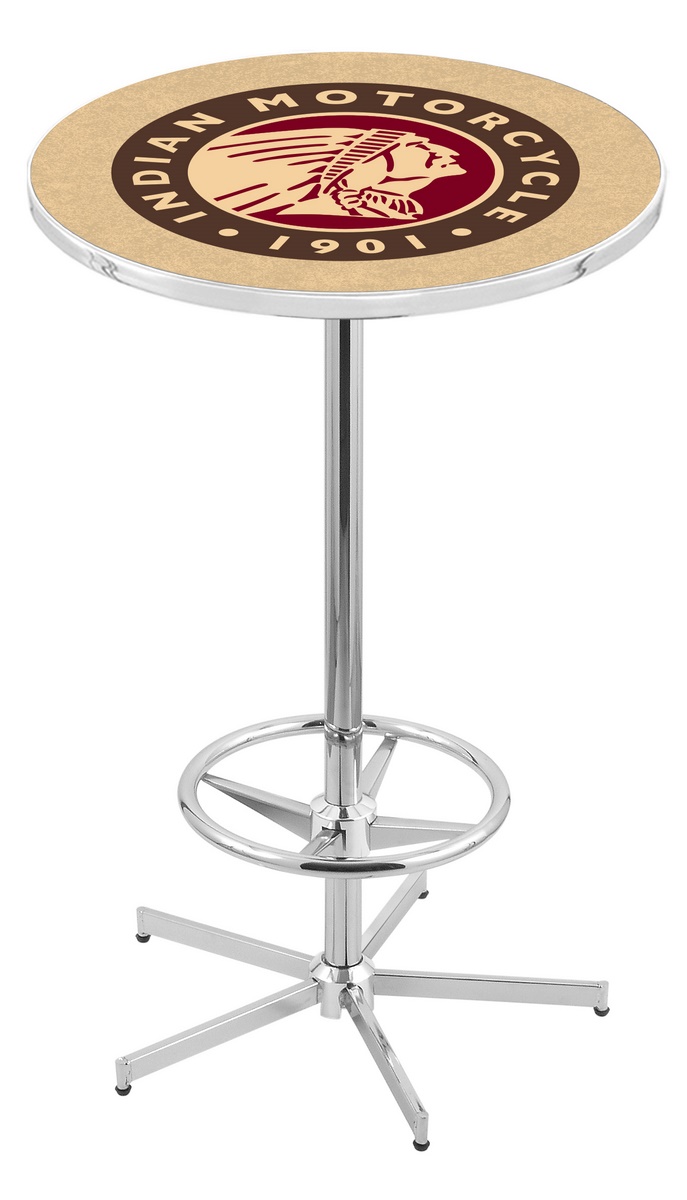 L216 Indian Motorcycle 42" Tall - 30" Top Pub Table with Chrome Finish
