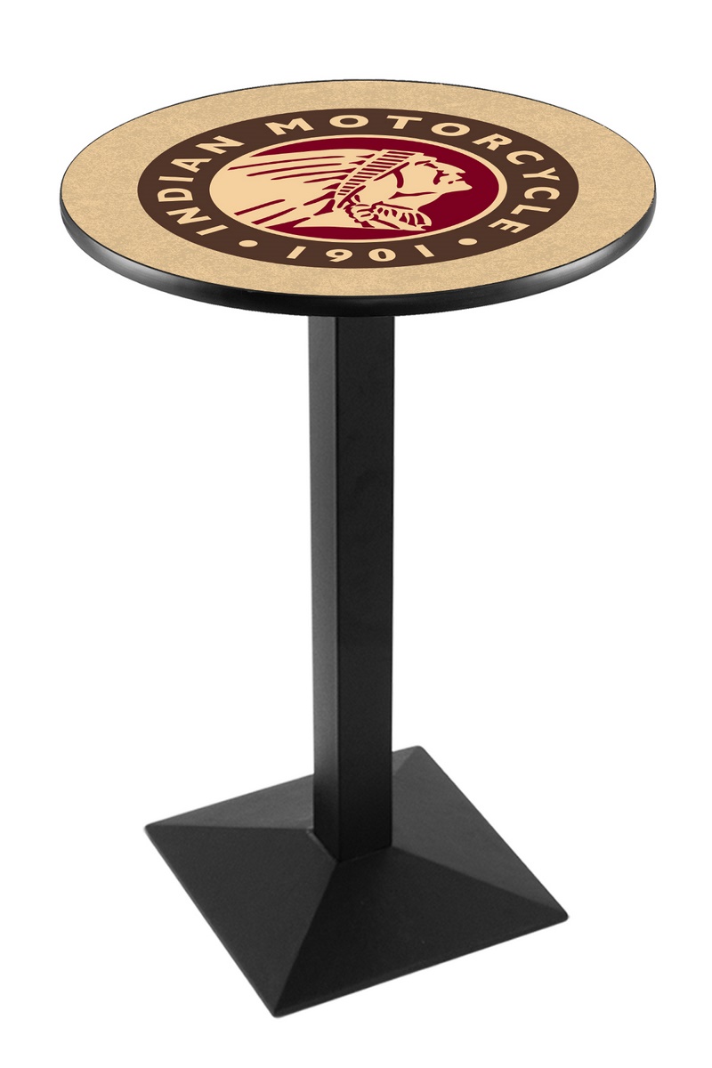 L217 Indian Motorcycle 42" Tall - 30" Top Pub Table with Black Wrinkle Finish