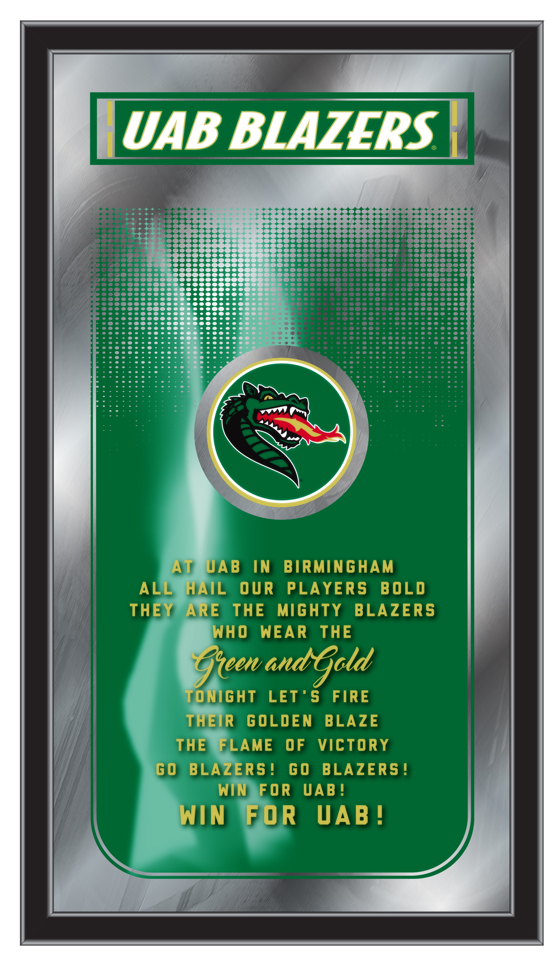 Picture of Holland Bar Stool MFghtAlaBir NCAA UAB Fight Song Logo Mirror, 26 x 15 in.