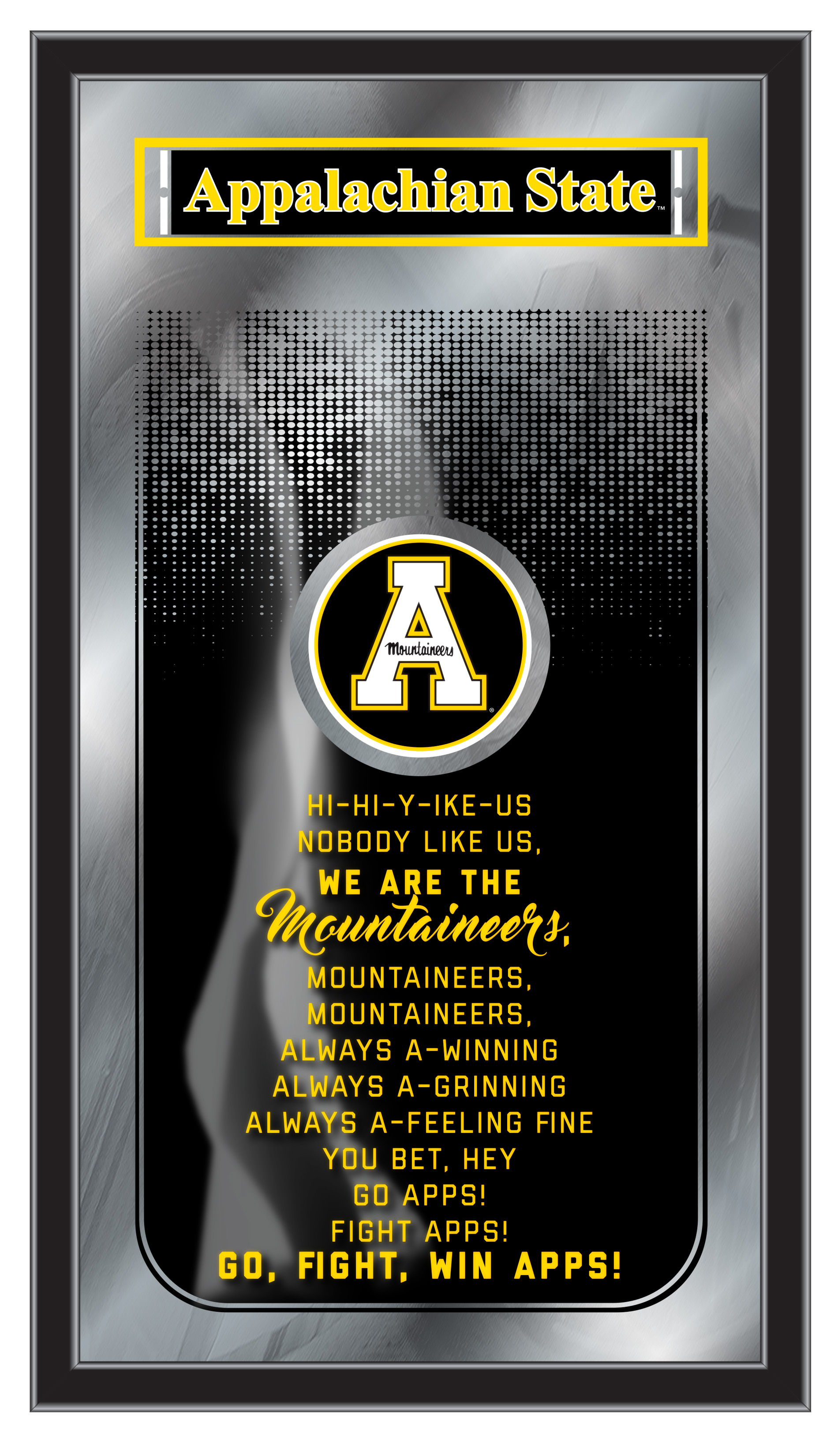 MFghtAppStU NCAA Appalachian State Fight Song Logo Mirror, 26 x 15 in.