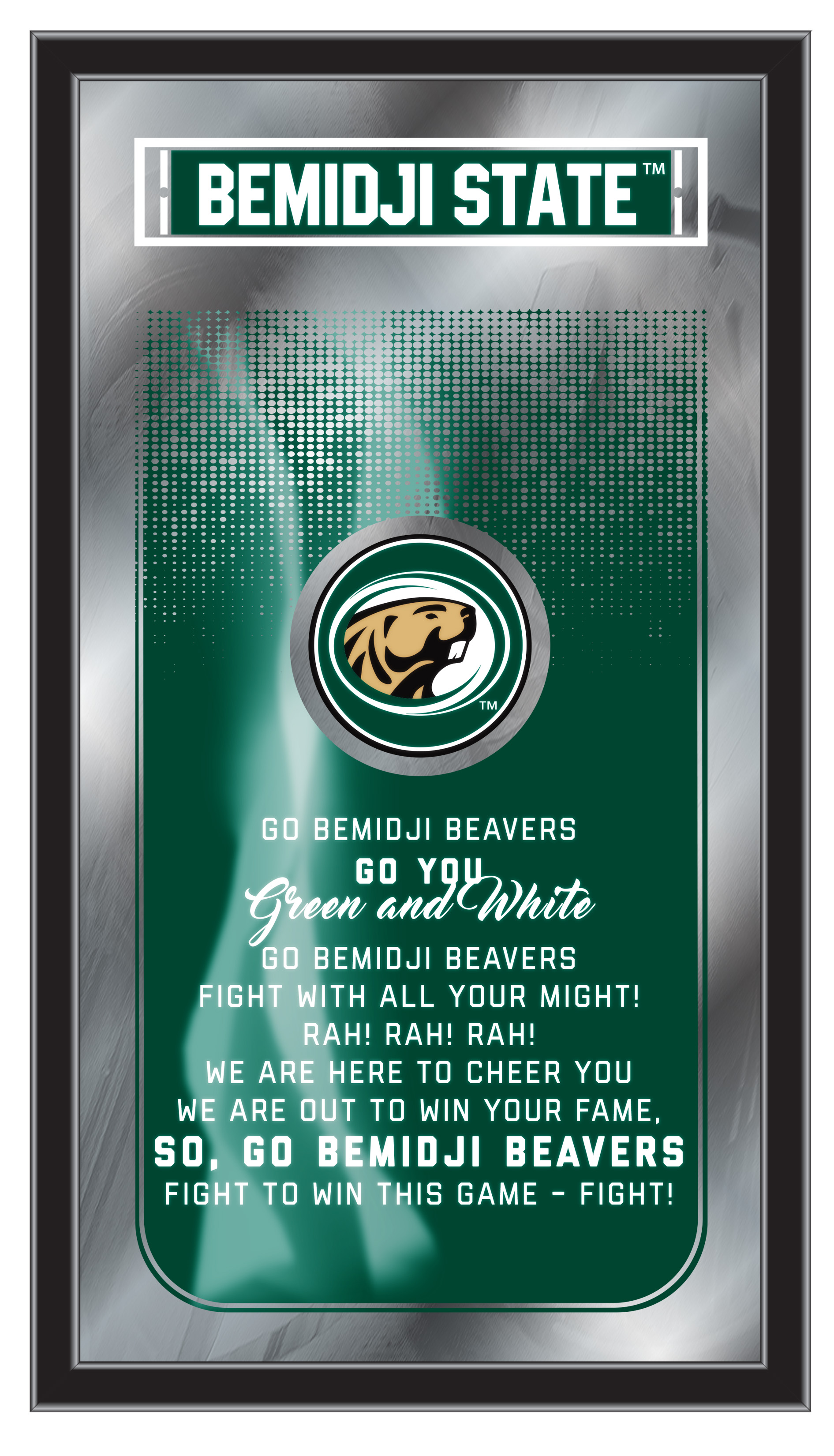 MFghtBmijSt NCAA Bemidji State Fight Song Logo Mirror, 26 x 15 in.