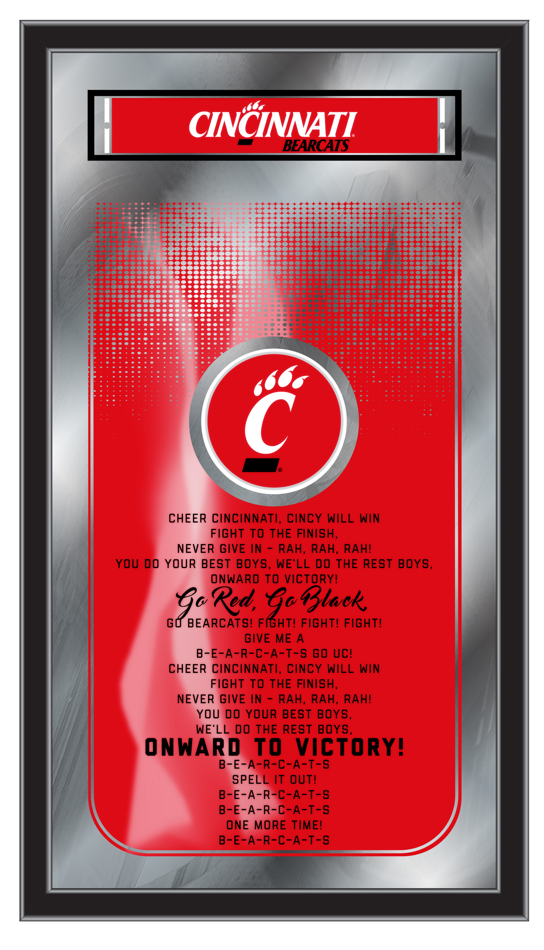 MFghtCincin NCAA Cincinnati Fight Song Logo Mirror, 26 x 15 in.