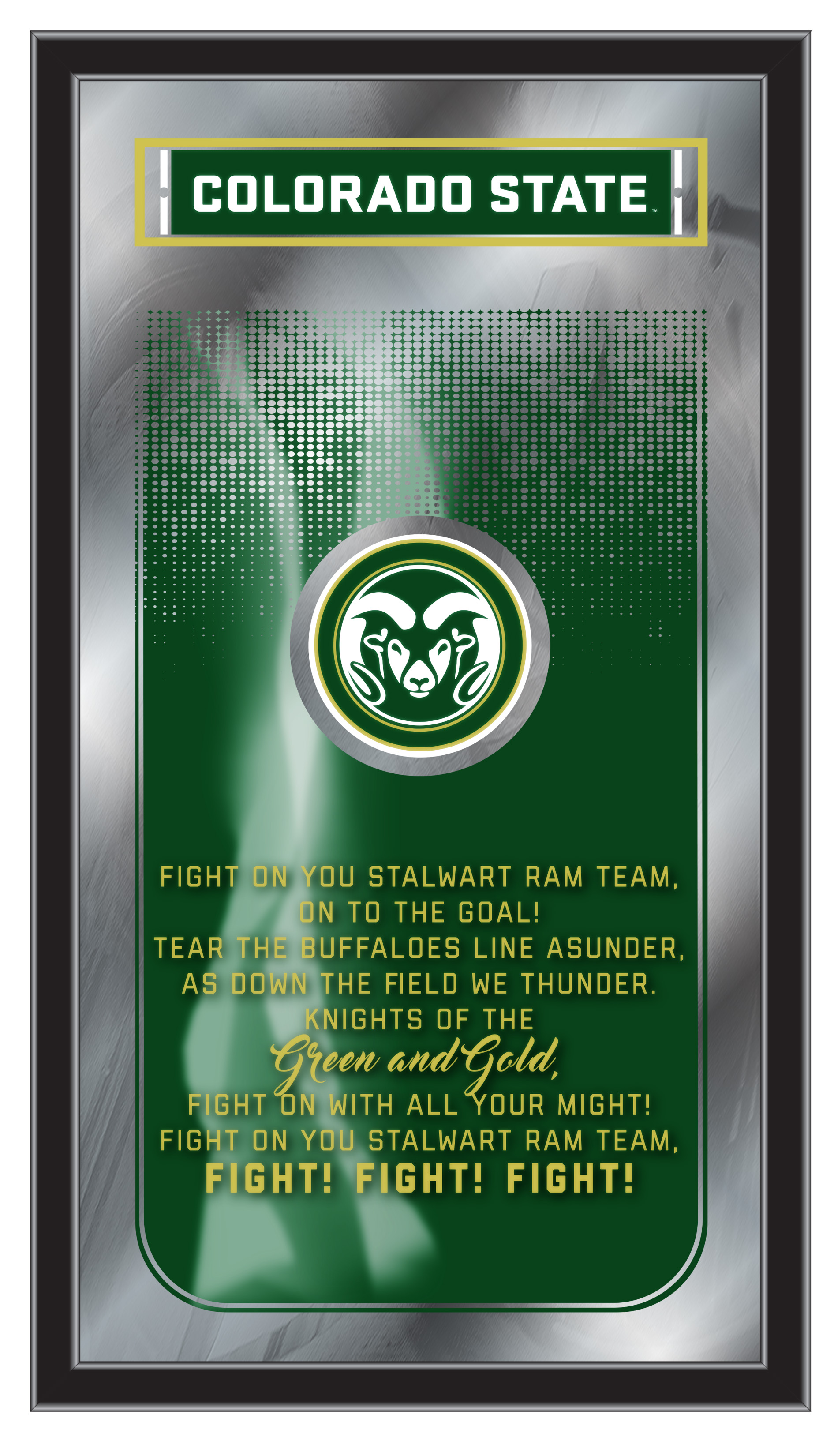 MFghtColoSt NCAA Colorado State Fight Song Logo Mirror, 26 x 15 in.