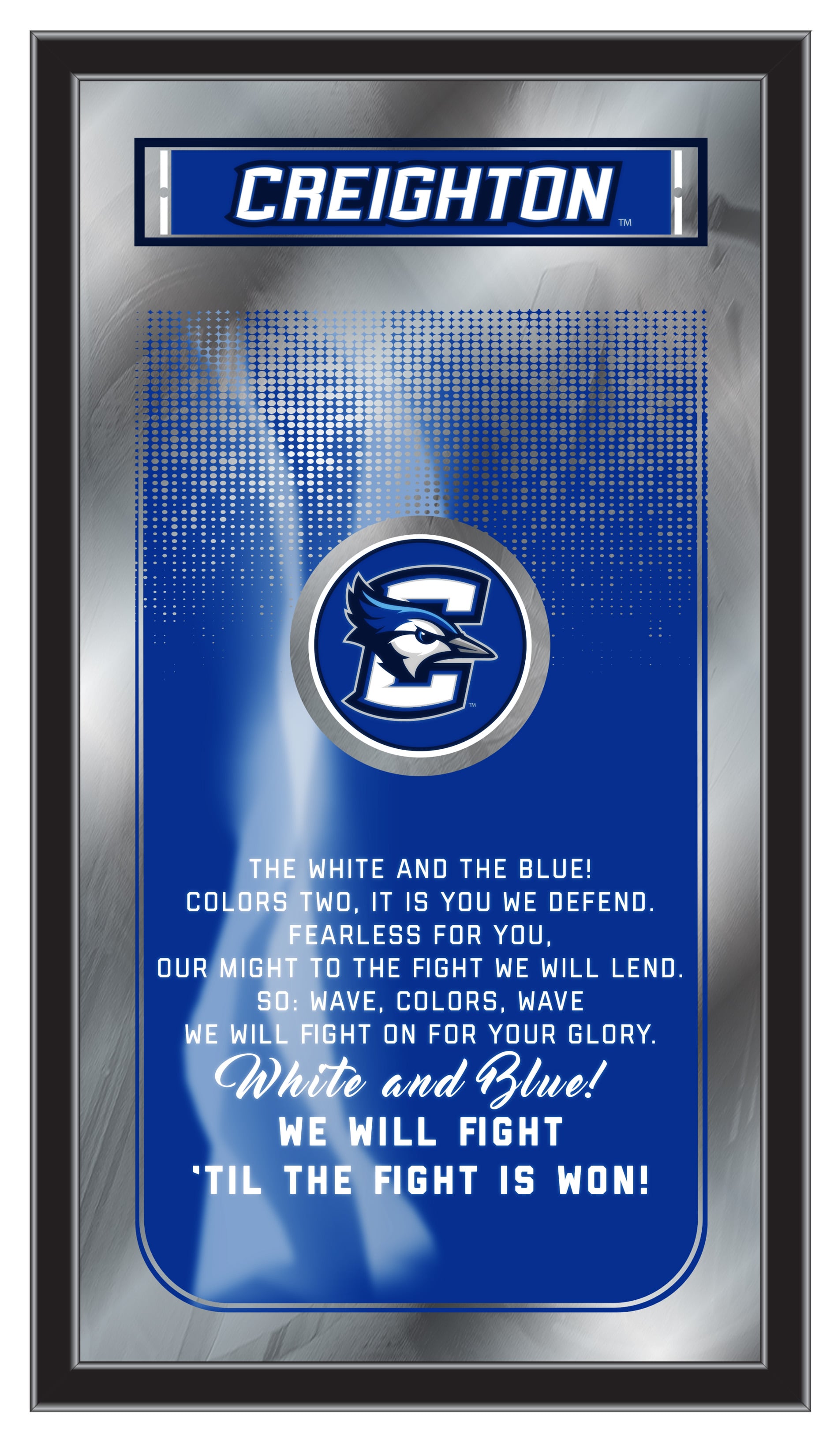 MFghtCrghtn NCAA Creighton Fight Song Logo Mirror, 26 x 15 in.