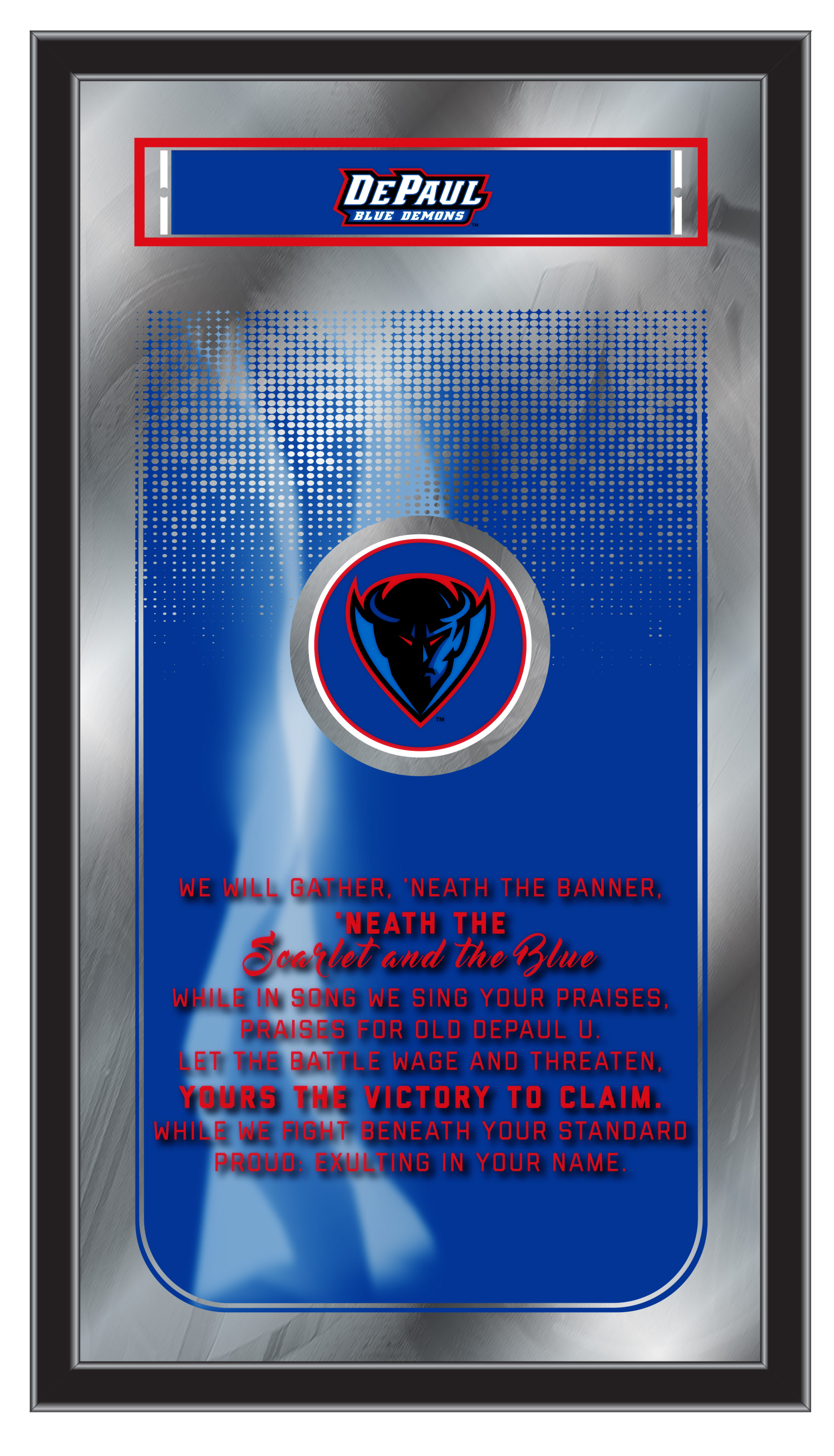 MFghtDePaul NCAA DePaul Fight Song Logo Mirror, 26 x 15 in.