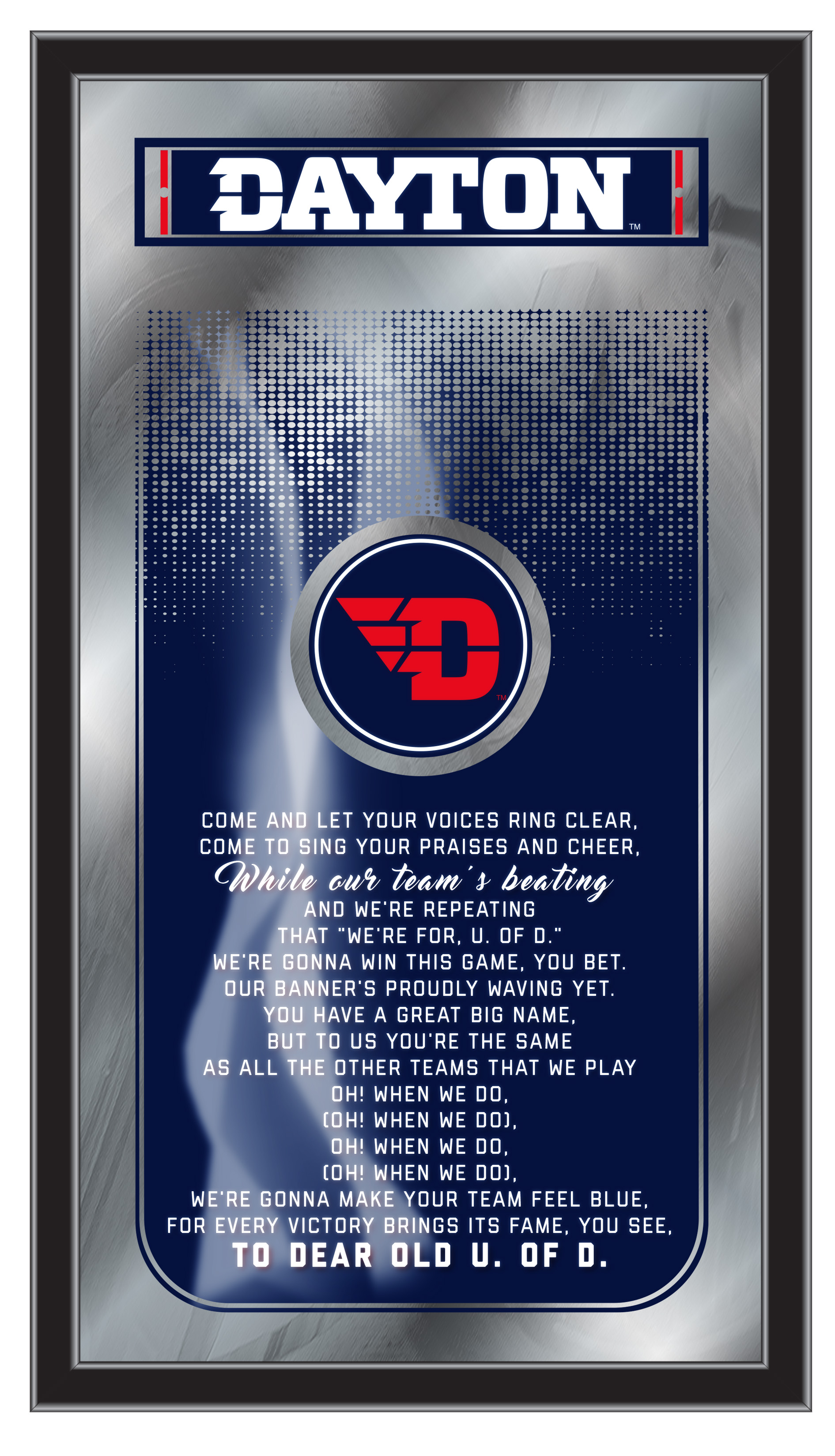MFghtDytnUn NCAA University of Dayton Fight Song Logo Mirror, 26 x 15 in.