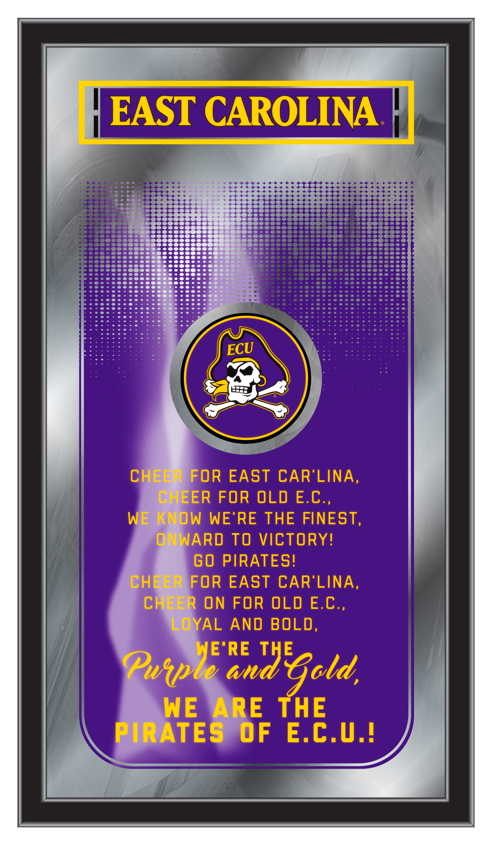MFghtEcarol NCAA East Carolina Fight Song Logo Mirror, 26 x 15 in.