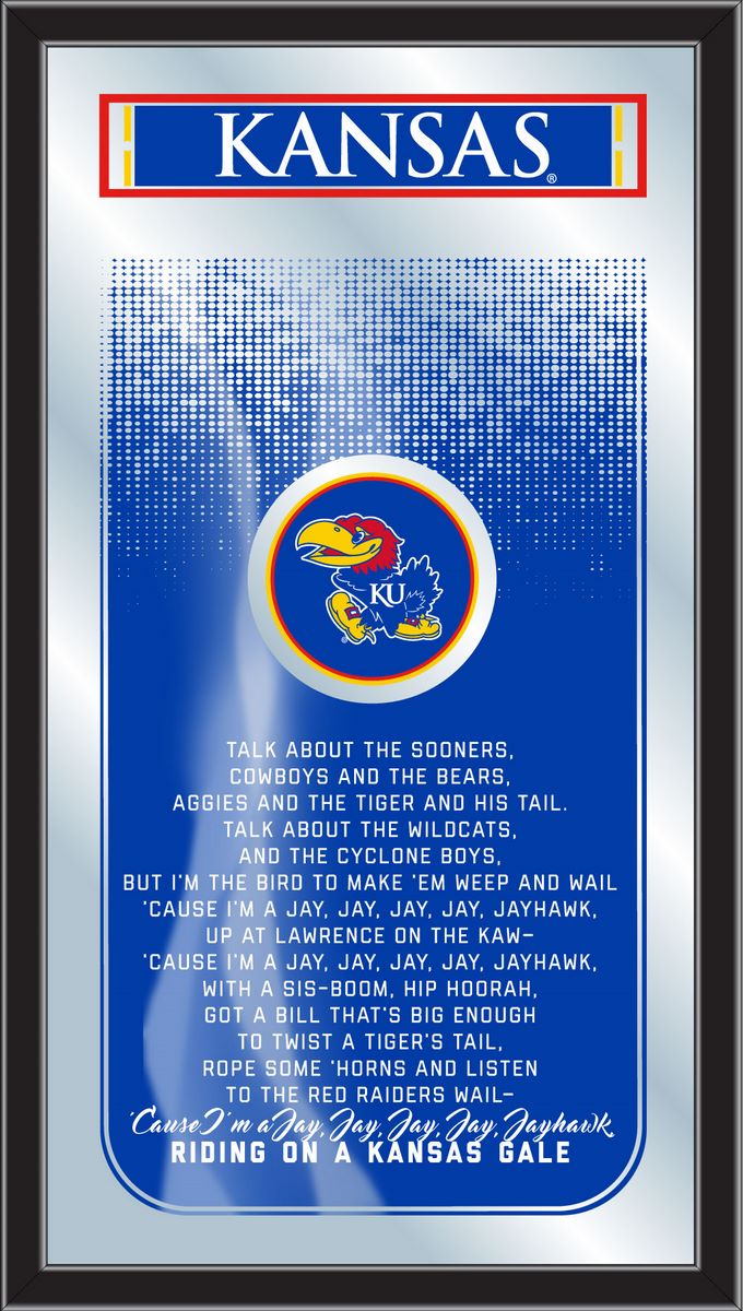 MFghtKnsasU NCAA Kansas Fight Song Logo Mirror, 26 x 15 in.