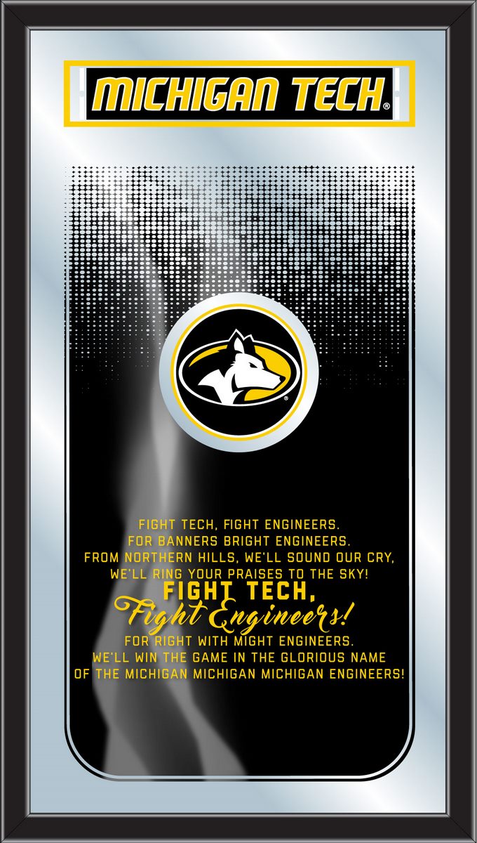 MFghtMITech NCAA Michigan Tech Fight Song Logo Mirror, 26 x 15 in.