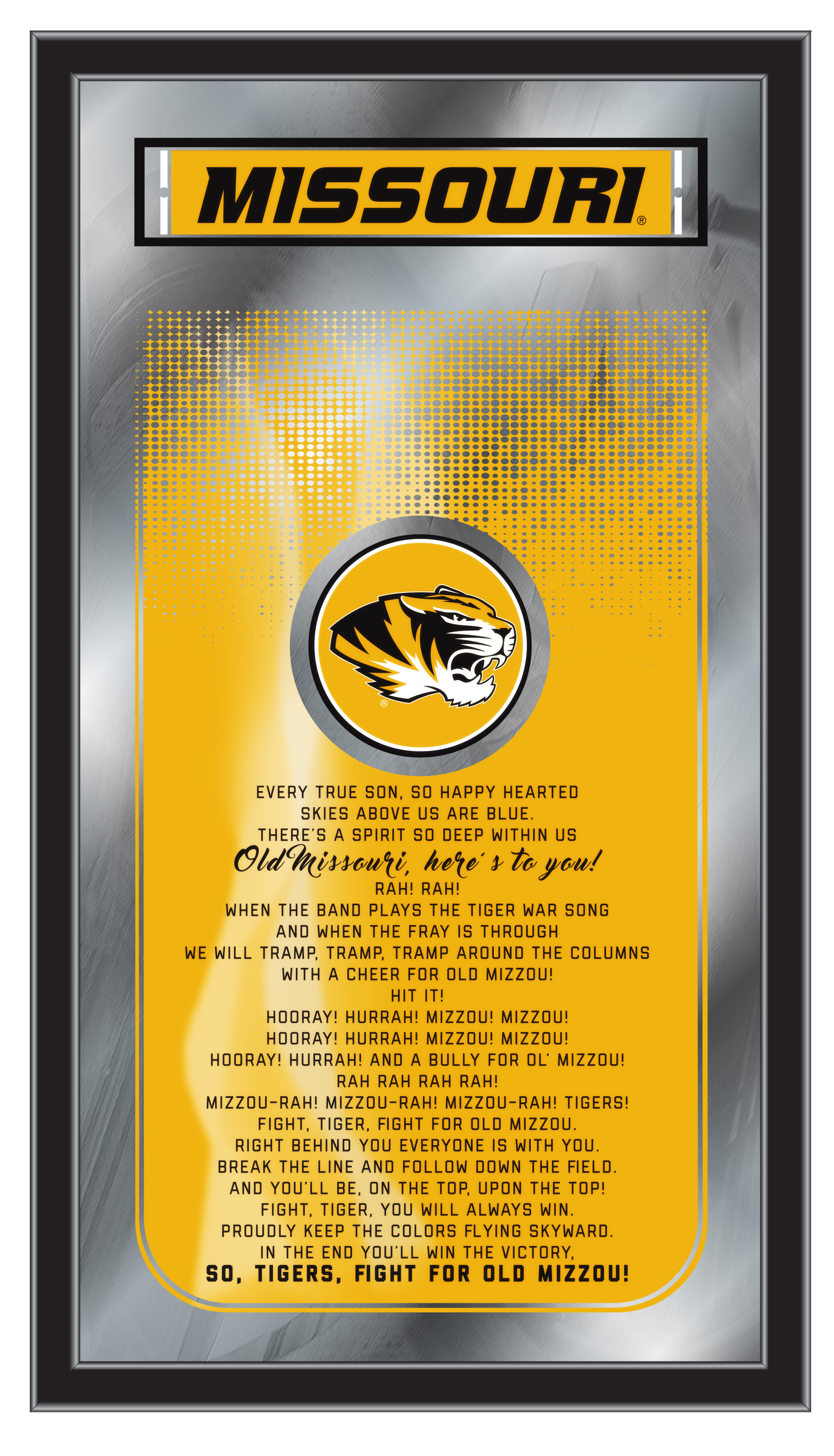 MFghtMizzou NCAA Missouri Fight Song Logo Mirror, 26 x 15 in.