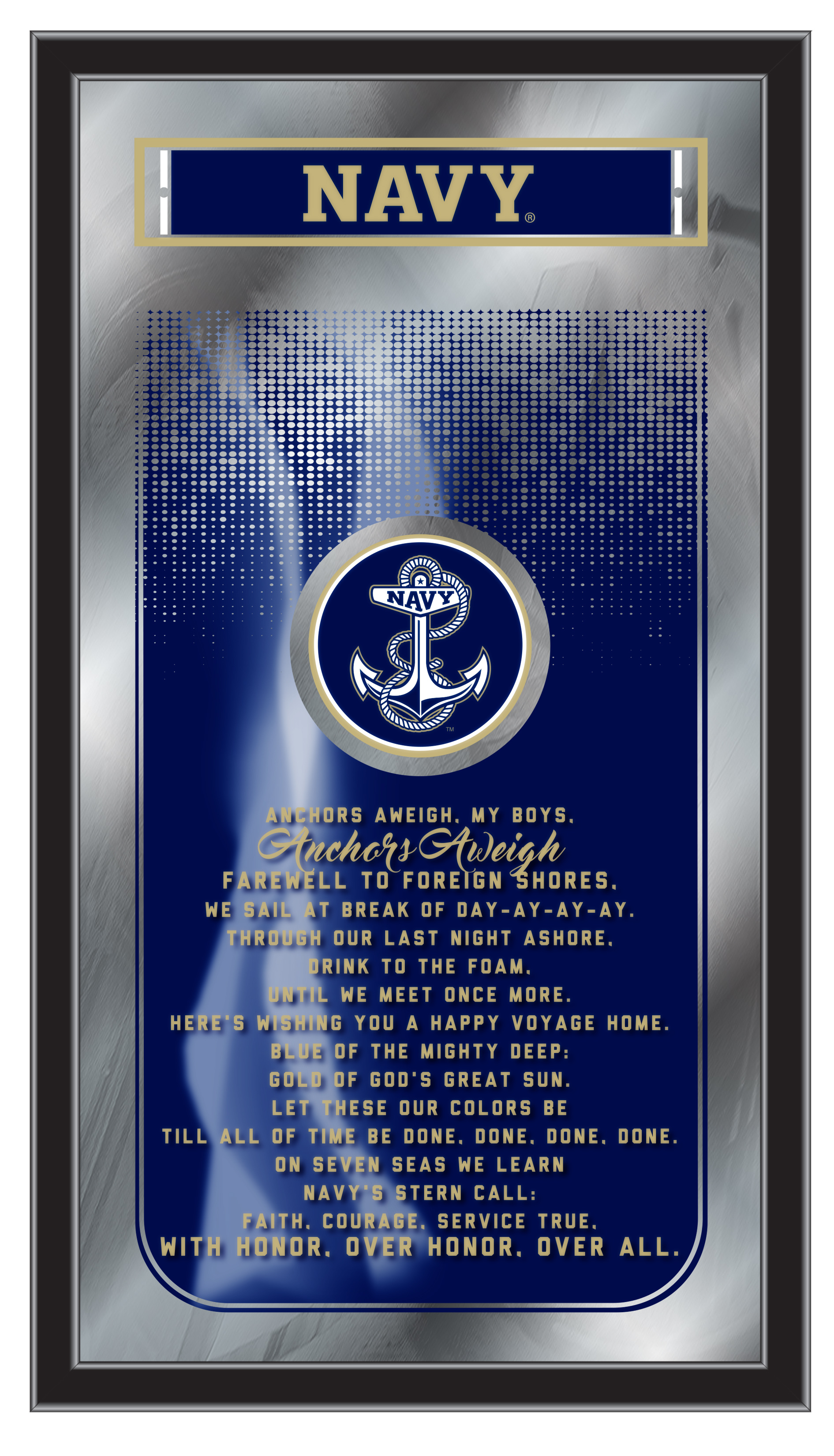 MFghtUSNavA NCAA US Naval Academy NAVY Fight Song Logo Mirror, 26 x 15 in.