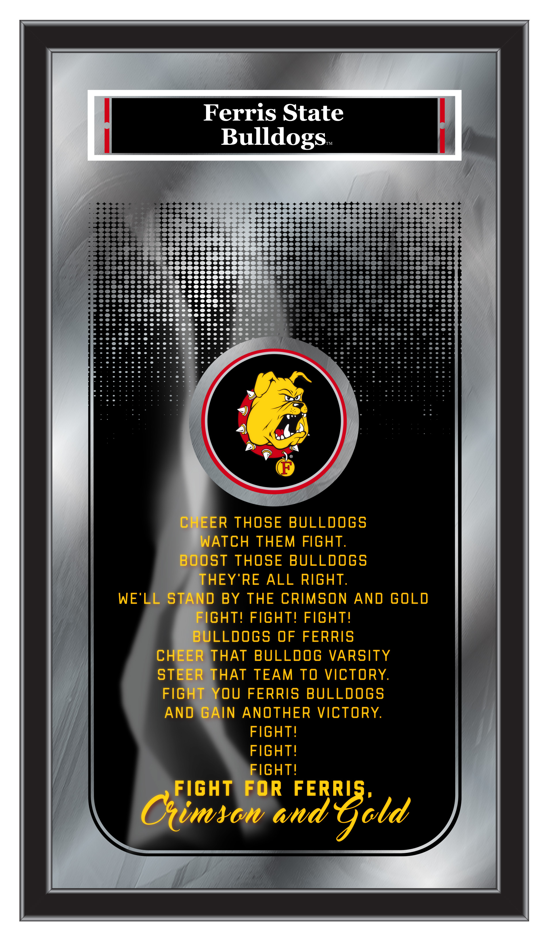MFghtFerrSt NCAA Ferris State University Fight Song Logo Mirror, 26 x 15 in.