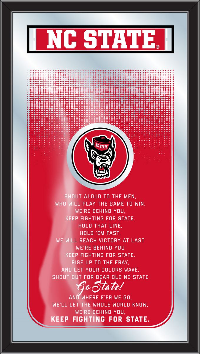 Picture of Holland Bar Stool MFghtNCarSt NCAA North Carolina State Fight Song Logo Mirror, 26 x 15 in.