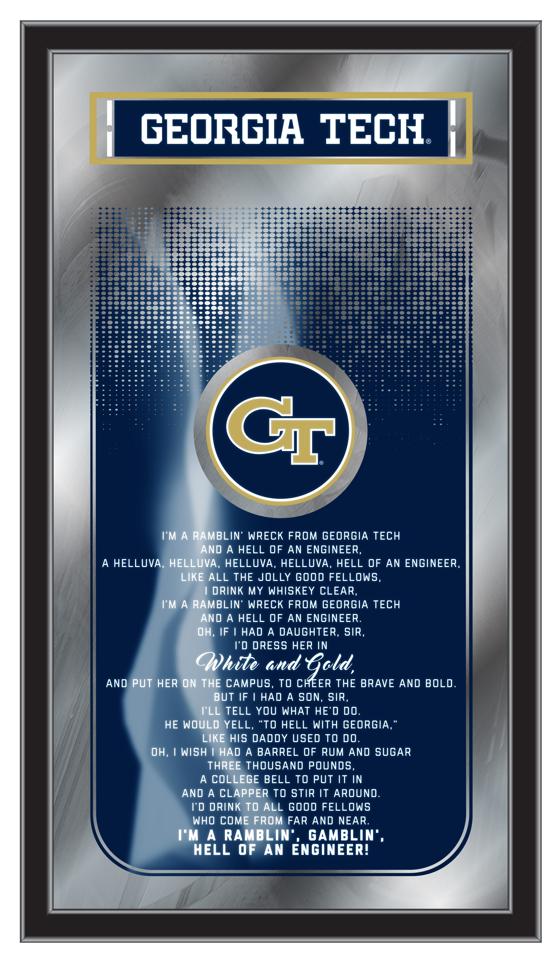 MFghtGATech NCAA Georgia Tech Fight Song Logo Mirror, 26 x 15 in.