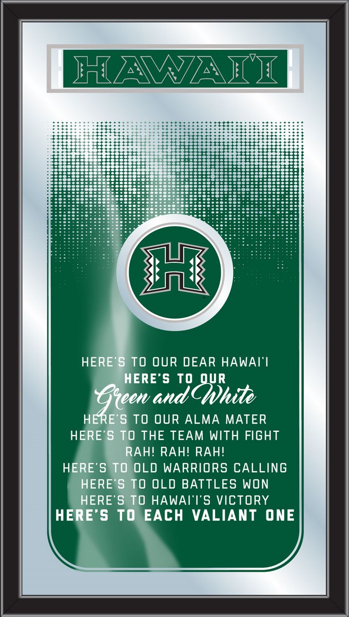 MFghtHawaii NCAA University of Hawaii Fight Song Logo Mirror, 26 x 15 in.