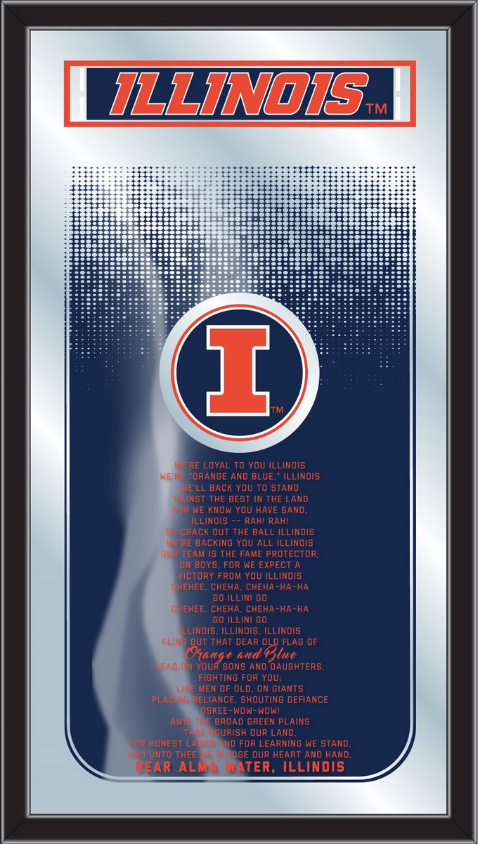 MFghtIlliniU NCAA Illinois Fight Song Logo Mirror, 26 x 15 in.