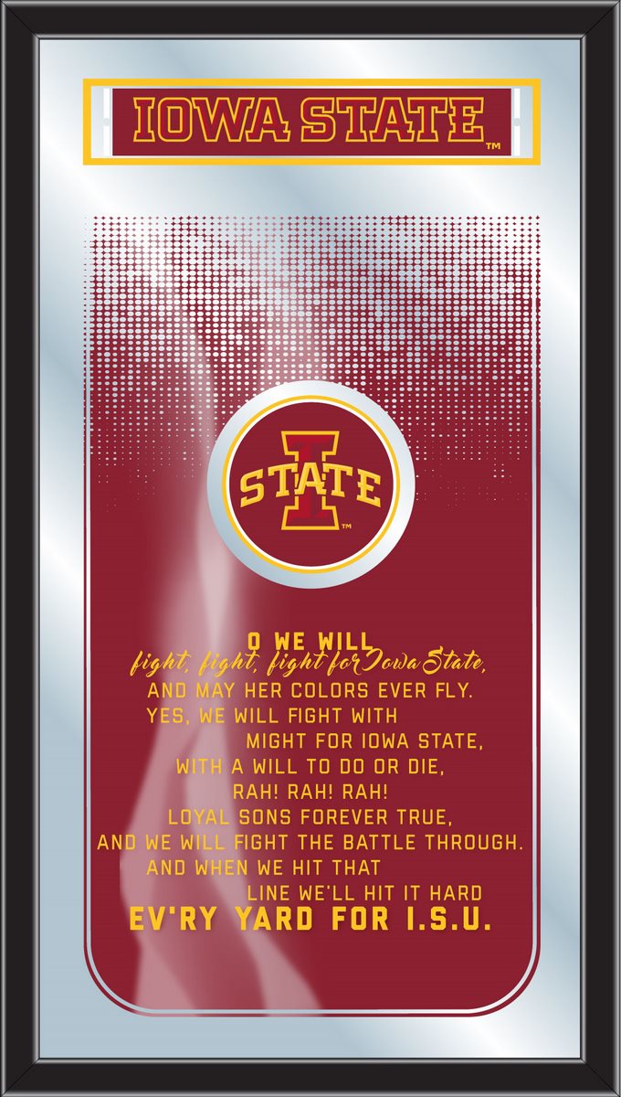 MFghtIowaSt NCAA Iowa State Fight Song Logo Mirror, 26 x 15 in.