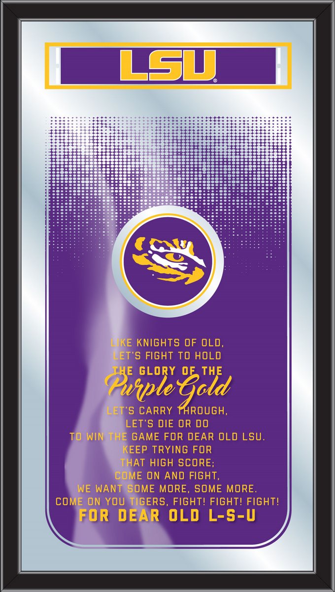MFghtLaStUn NCAA Louisiana State Fight Song Logo Mirror, 26 x 15 in.