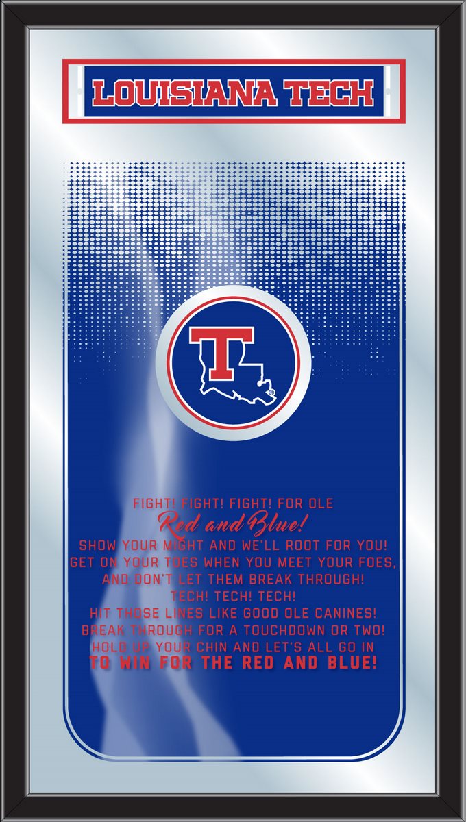 MFghtLaTech NCAA Louisiana Tech Fight Song Logo Mirror, 26 x 15 in.