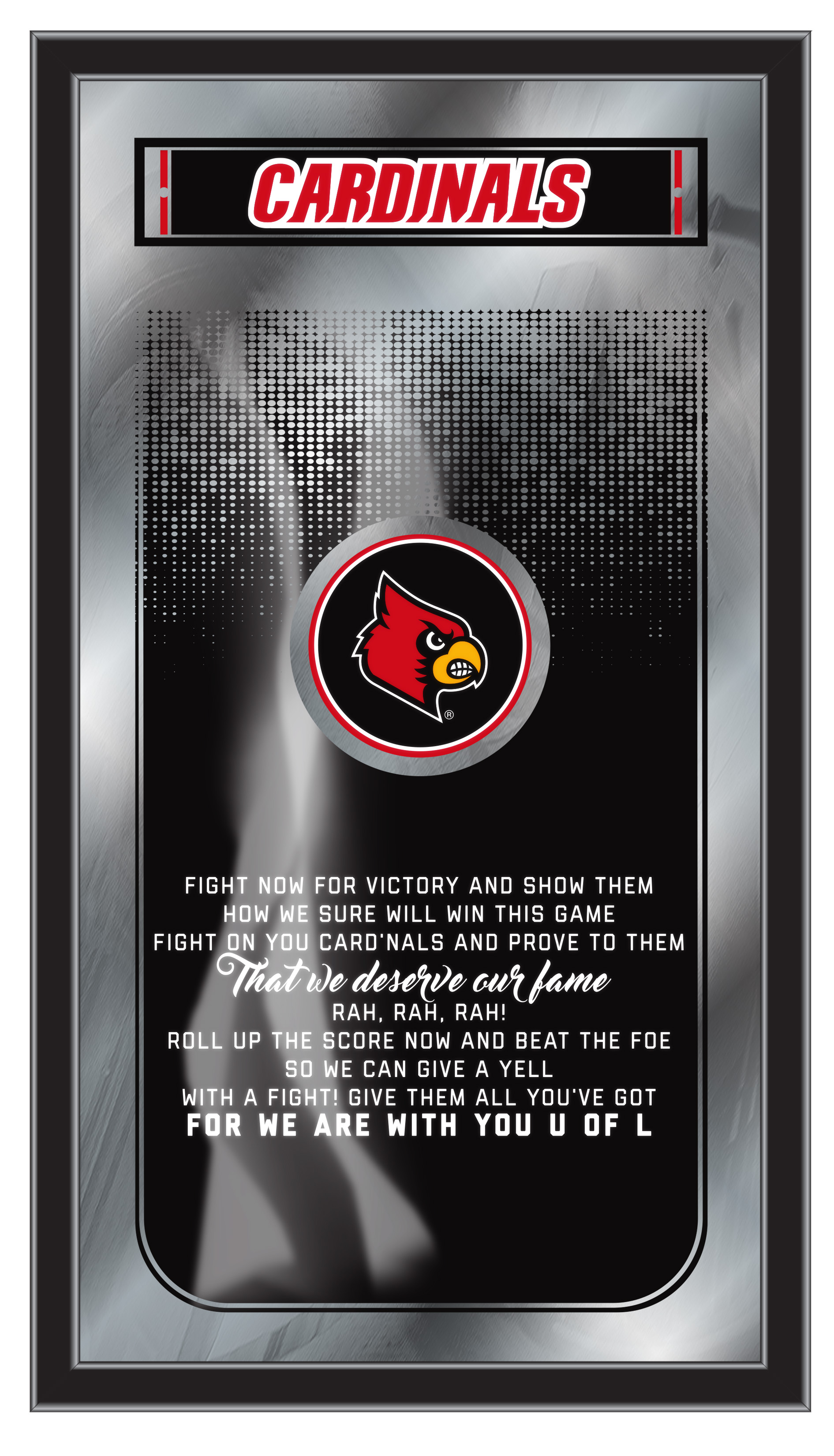 MFghtLville NCAA Louisville Fight Song Logo Mirror, 26 x 15 in.