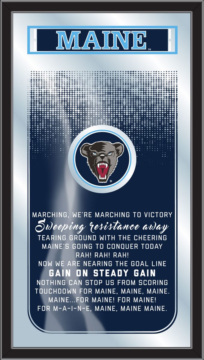 MFghtMaineU NCAA Maine Fight Song Logo Mirror, 26 x 15 in.