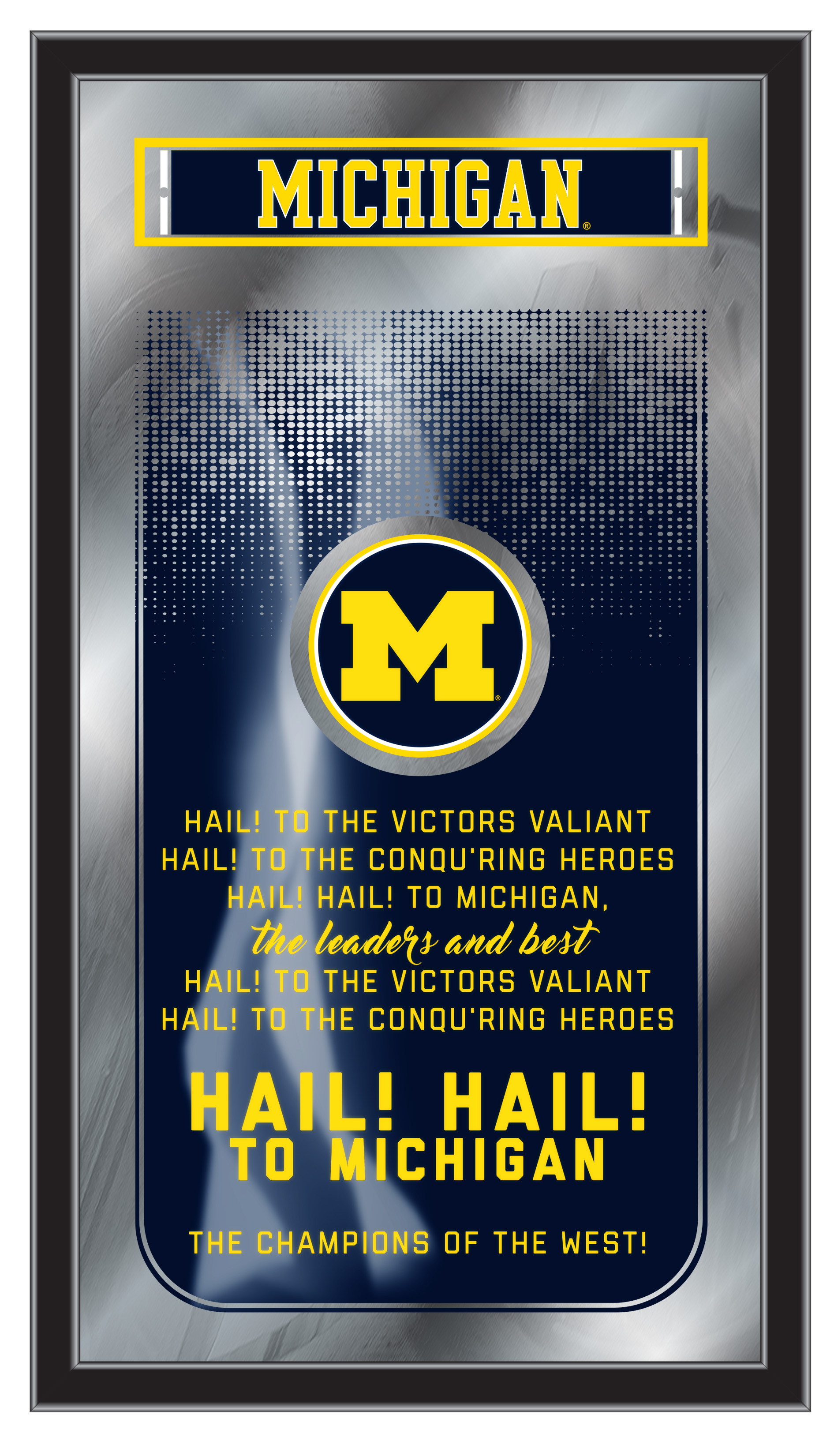 MFghtMichUn NCAA Michigan Fight Song Logo Mirror, 26 x 15 in.
