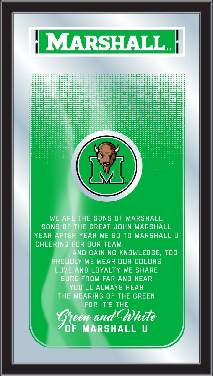 MFghtMrshll NCAA Marshall Fight Song Logo Mirror, 26 x 15 in.