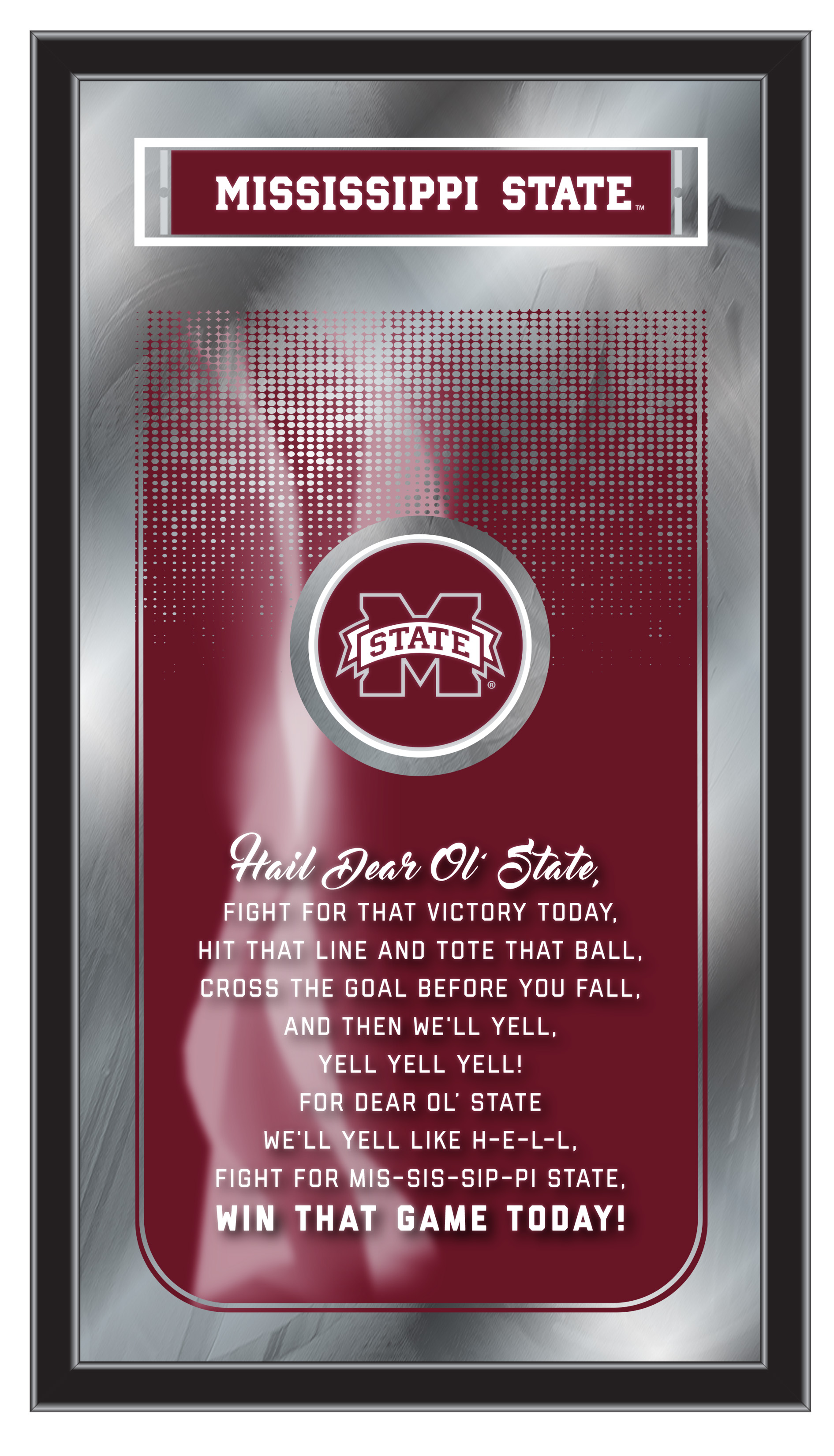 MFghtMssStU NCAA Mississippi State Fight Song Logo Mirror, 26 x 15 in.