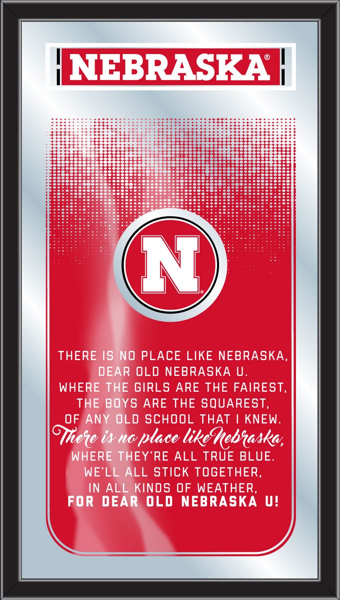 MFghtNebrUn NCAA Nebraska Fight Song Logo Mirror, 26 x 15 in.