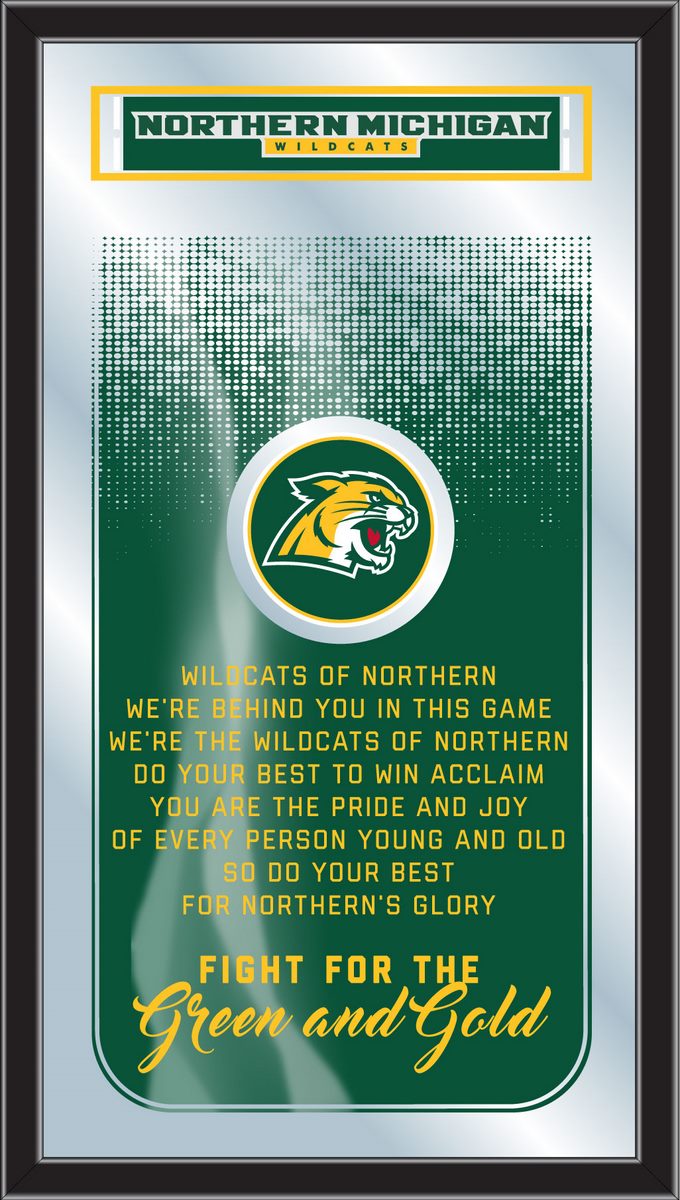 MFghtNorMic NCAA Northern Michigan Fight Song Logo Mirror, 26 x 15 in.