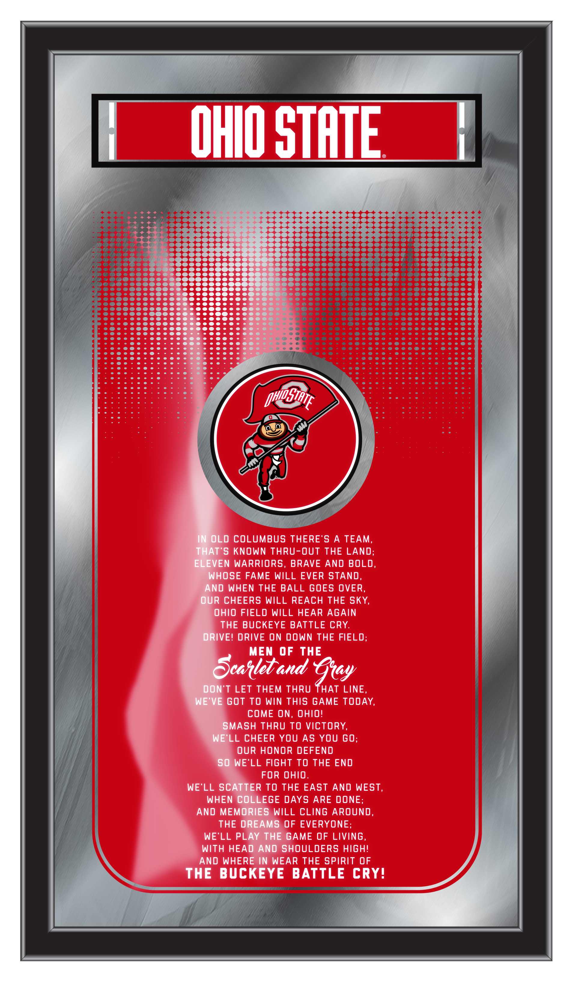 MFghtOhioSt NCAA Ohio State Fight Song Logo Mirror, 26 x 15 in.
