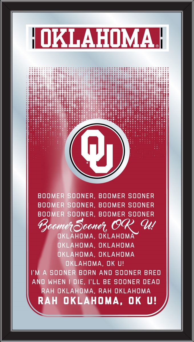 MFghtOklhma NCAA Oklahoma Fight Song Logo Mirror, 26 x 15 in.