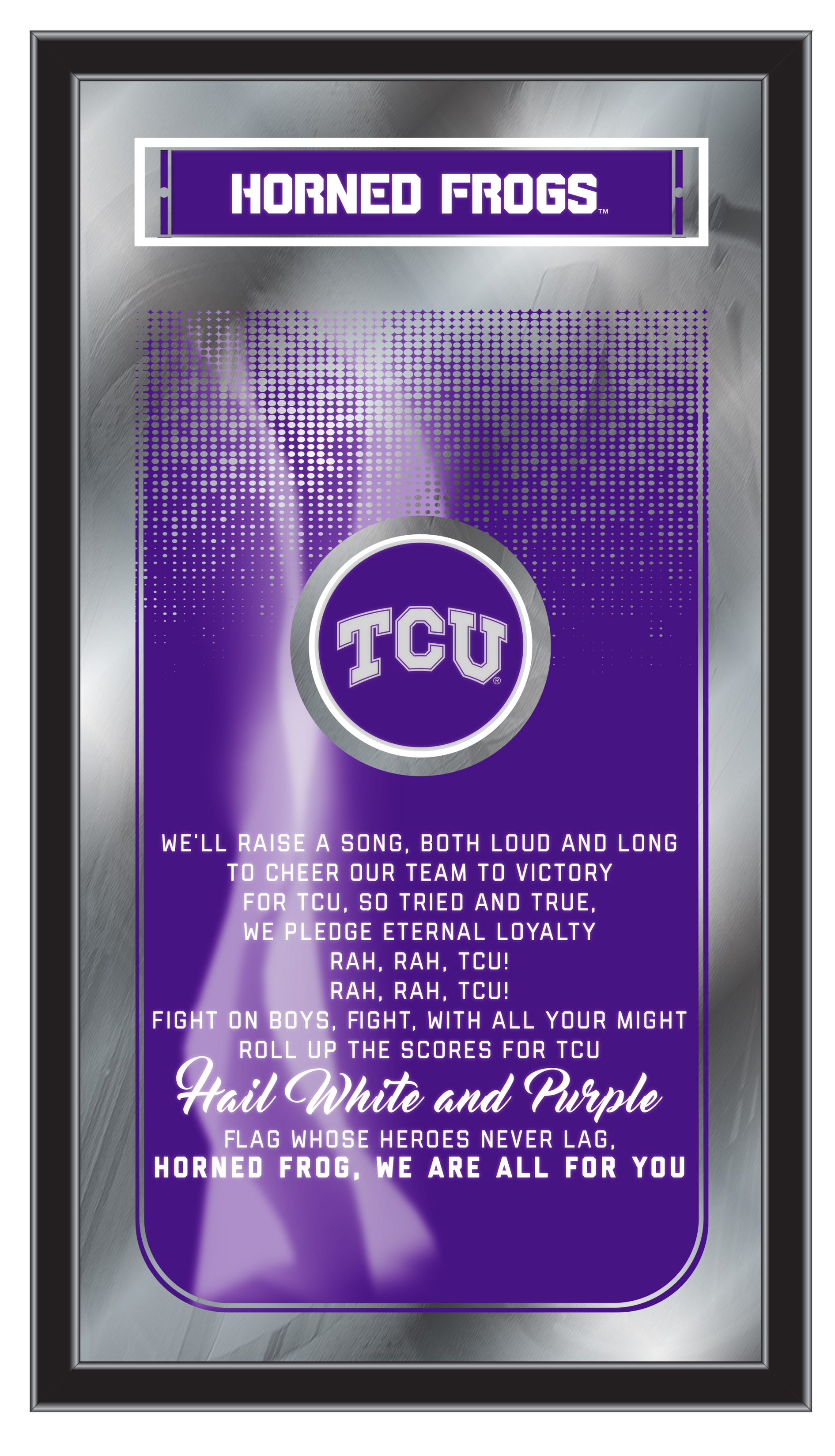 MFghtTexChr NCAA TCU Fight Song Logo Mirror, 26 x 15 in.