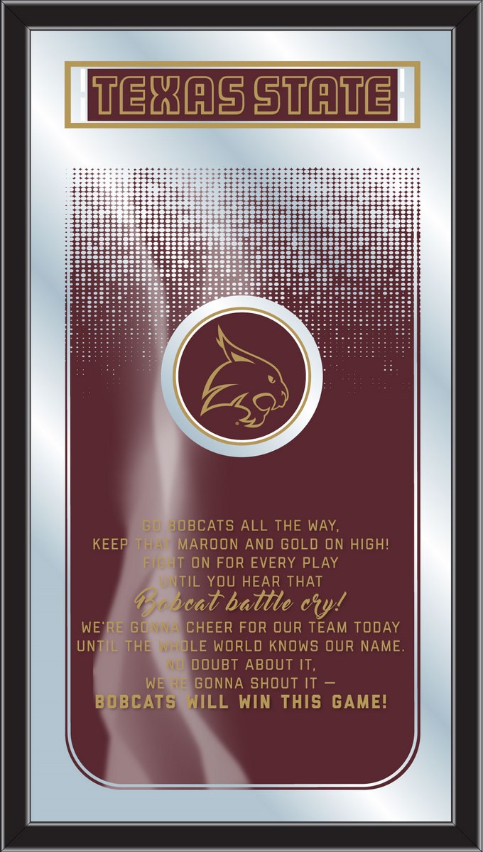 MFghtTexsSt NCAA Texas State Fight Song Logo Mirror, 26 x 15 in.