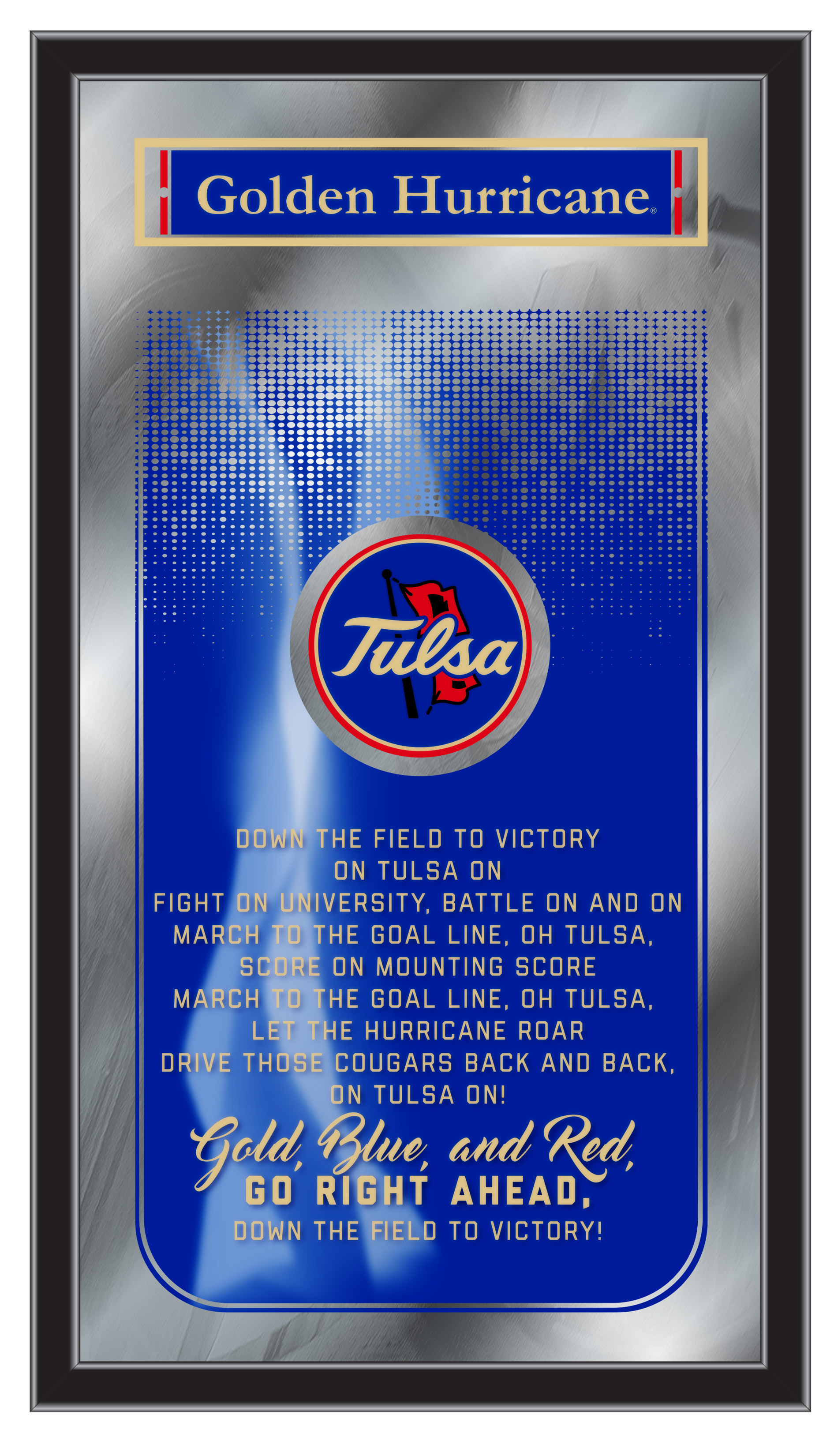MFghtTulsaU NCAA Tulsa Fight Song Logo Mirror, 26 x 15 in.
